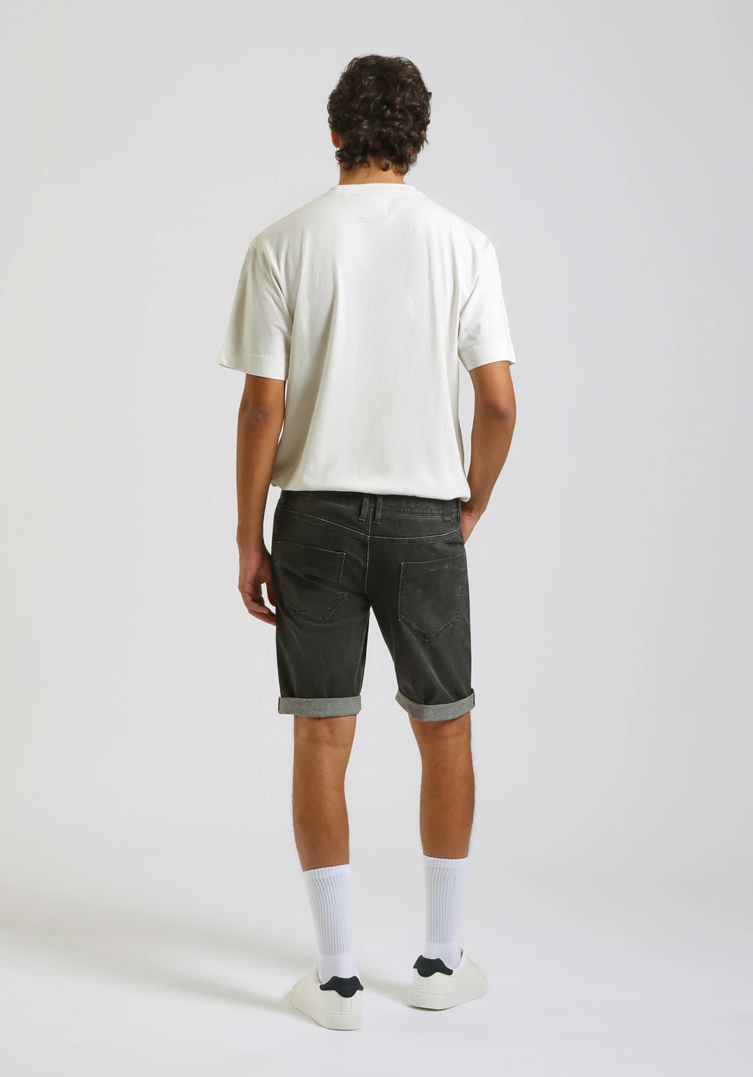 Bermuda di jeans nero slim fit - Image 5