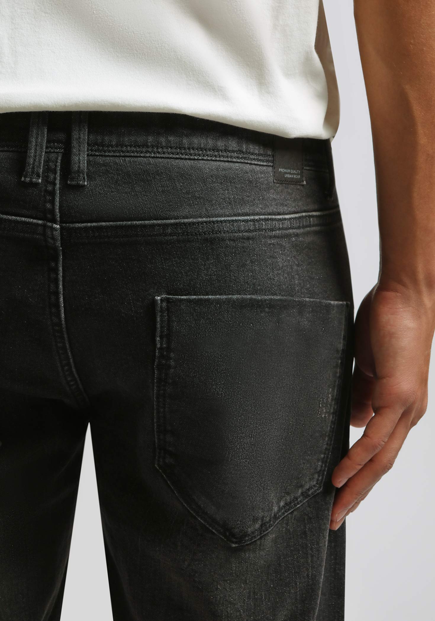 Bermuda di jeans nero slim fit - Image 6