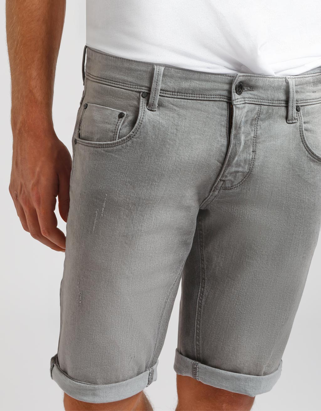 Bermuda di jeans slim fit grigio - Image 4