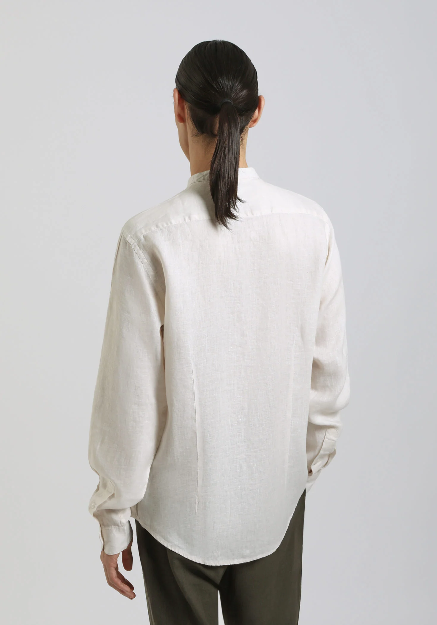 Camicia 100% lino con collo coreano - Image 4