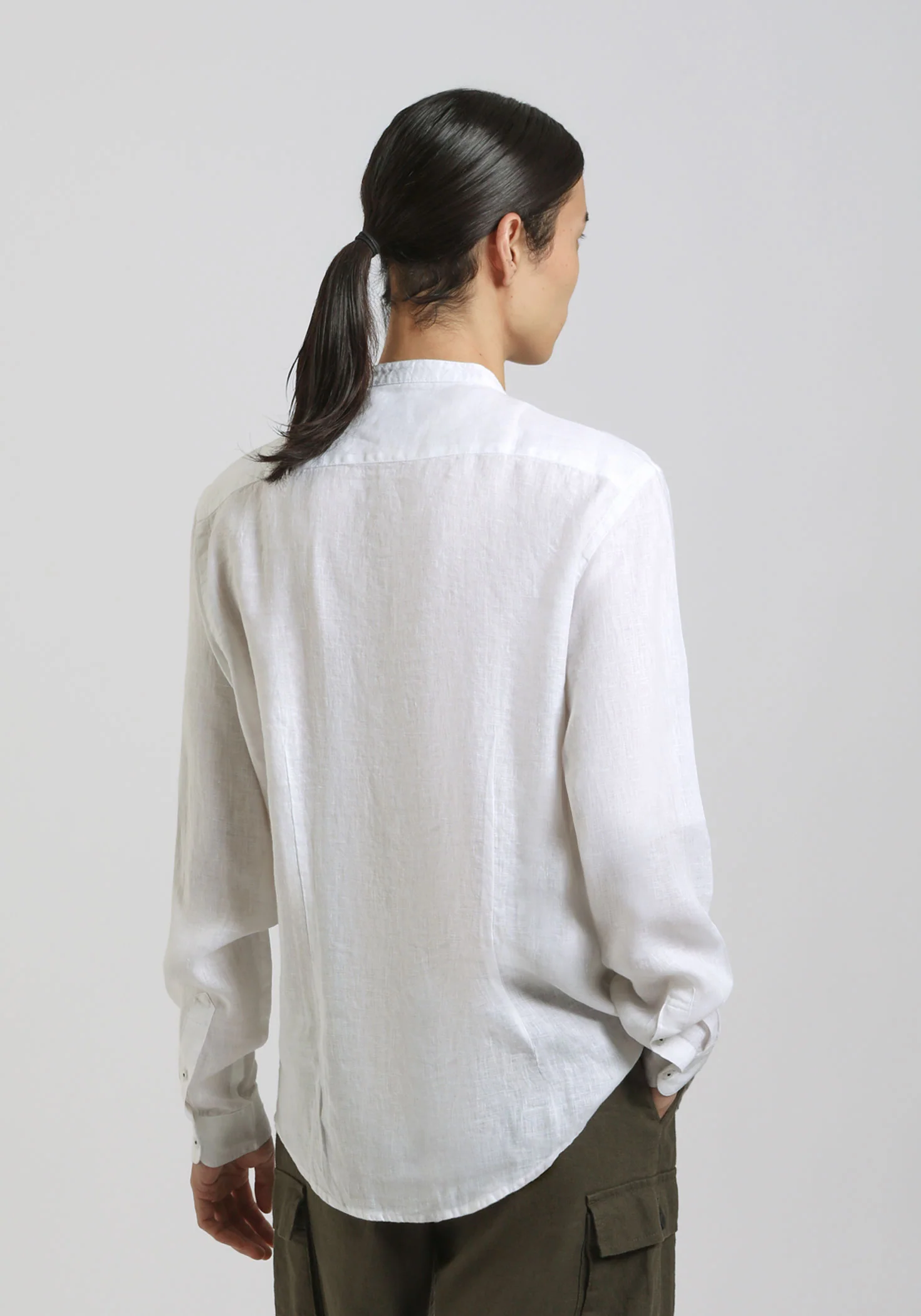 Camicia 100% lino con collo coreano - Image 4