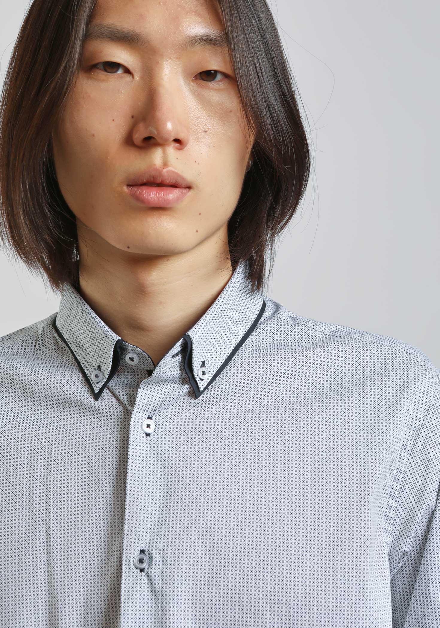 Camicia in cotone con microfantasia - Image 4