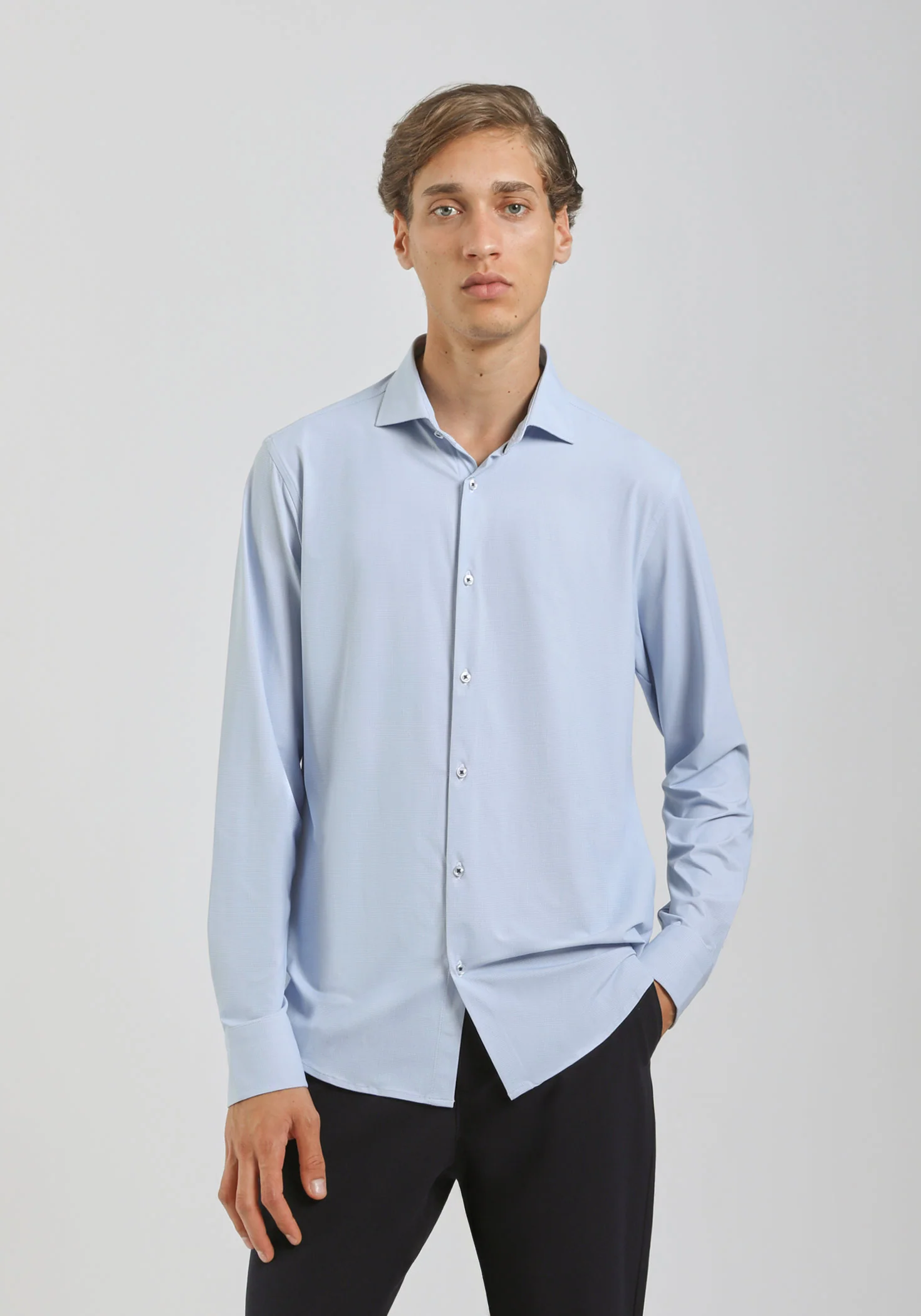Camicia manica lunga con microfantasia