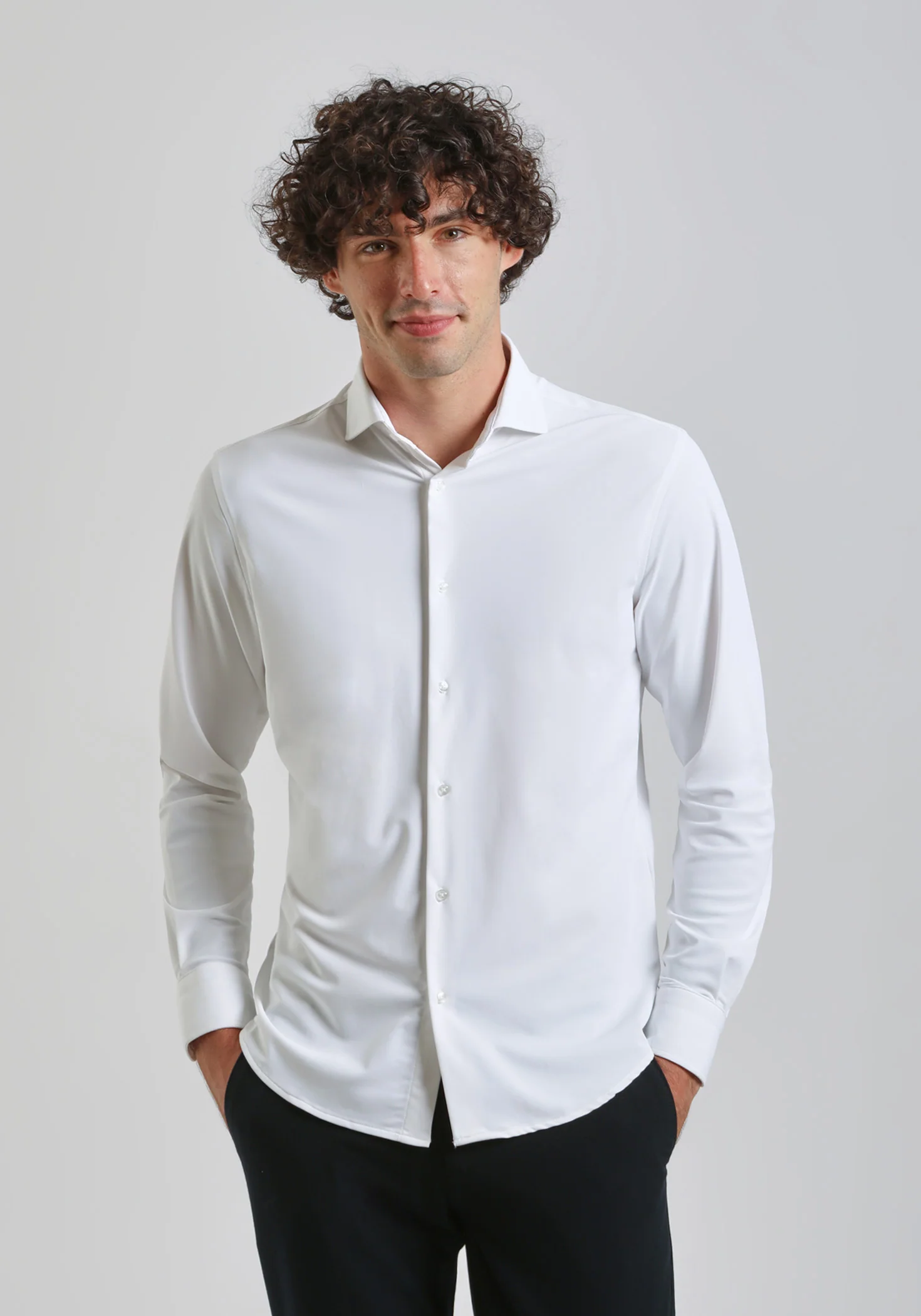 Camicia manica lunga tinta unita