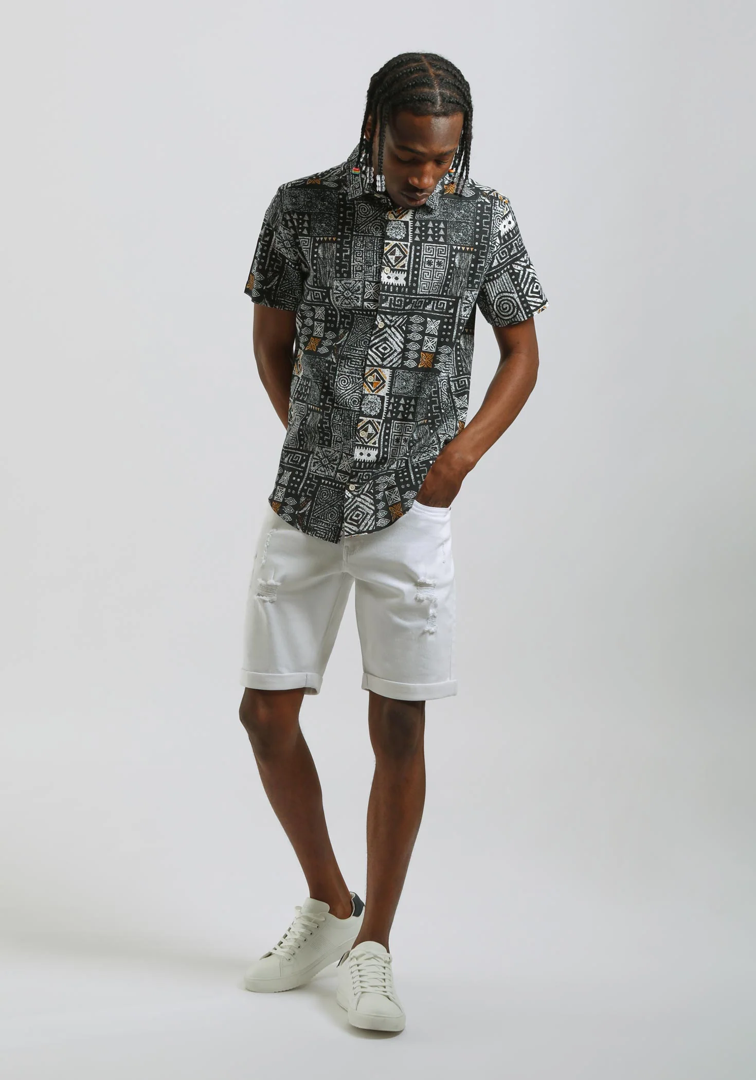Camicia mezza manica 100% cotone con fantasia - Image 5