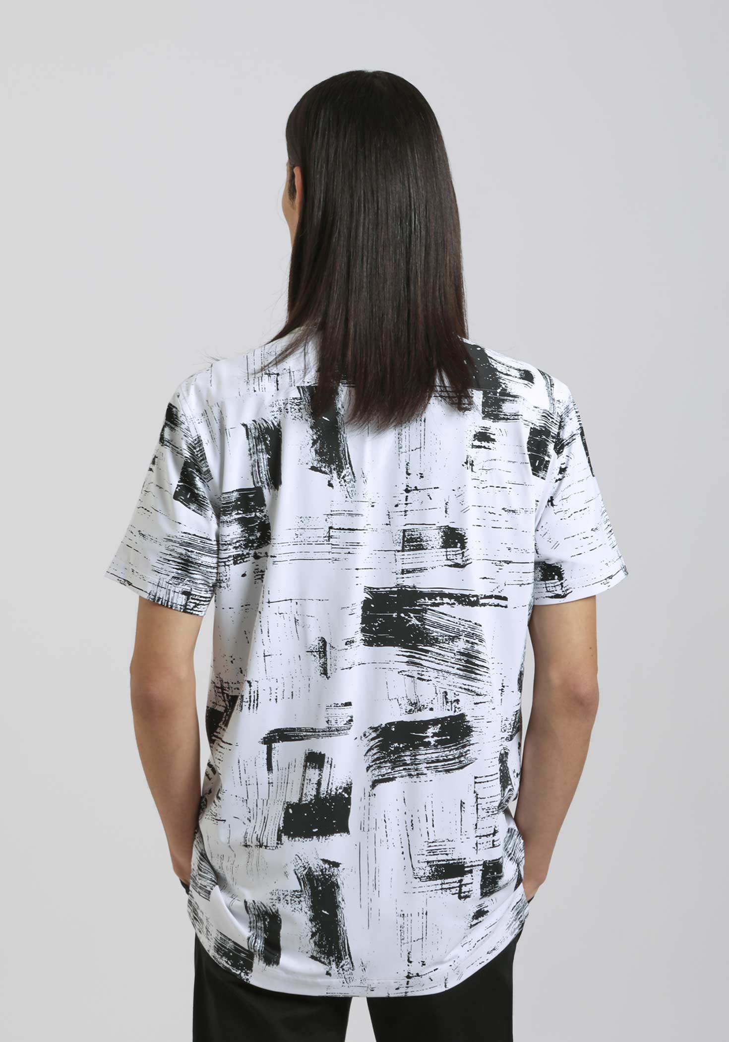 Camicia mezza manica in tessuto elastico con fantasia - Image 4