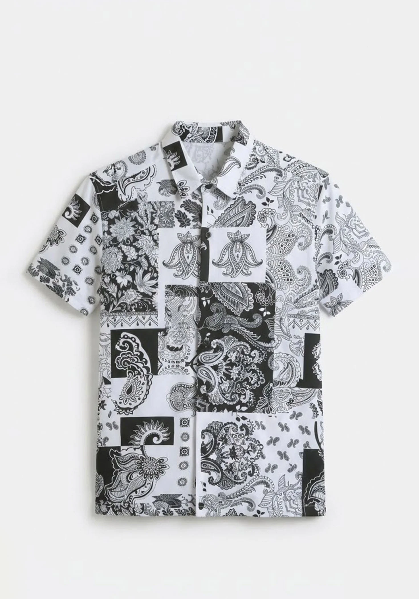 Camicia mezza manica in tessuto elastico con fantasia - Image 6