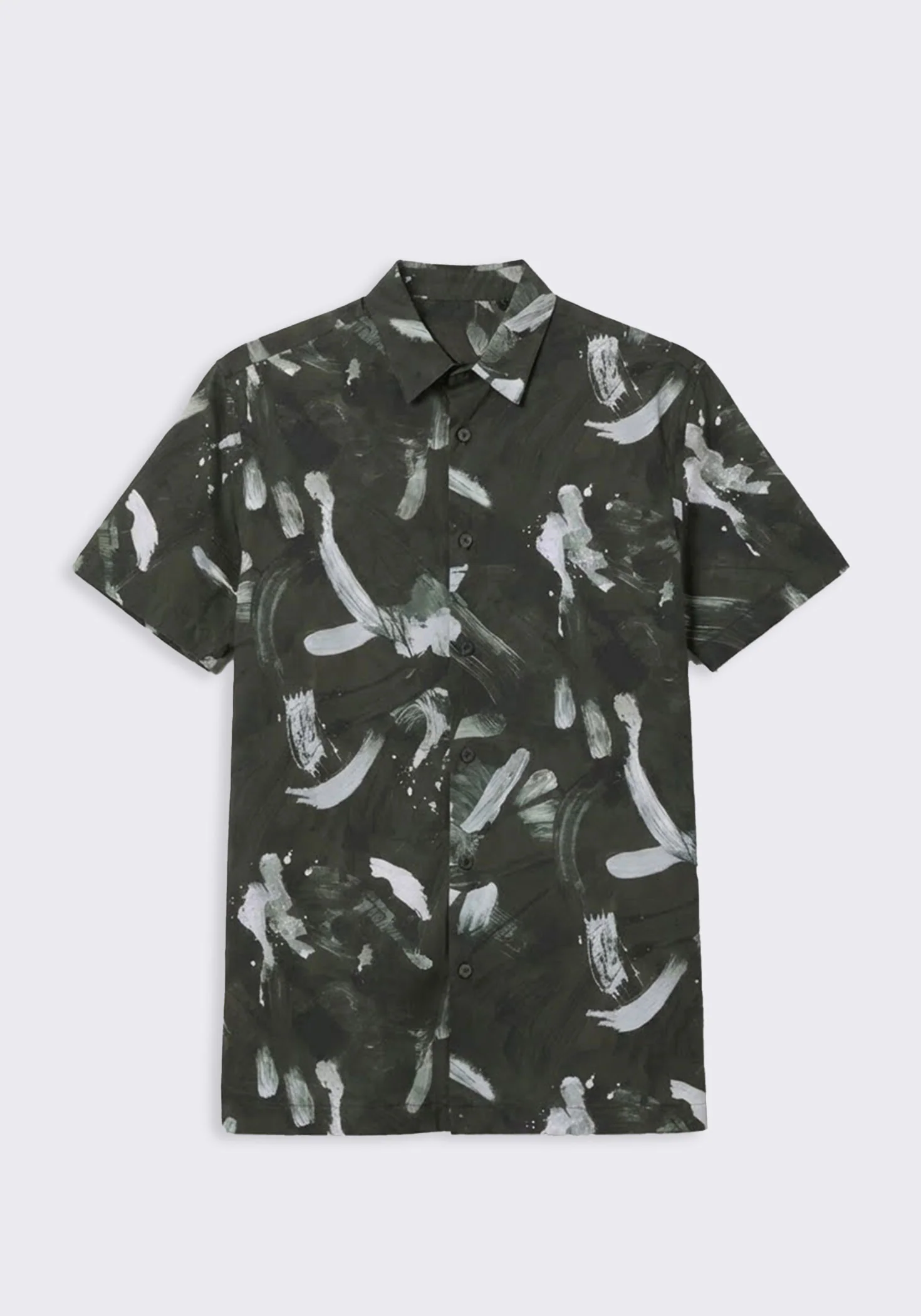 Camicia mezza manica in tessuto elastico con fantasia - Image 7