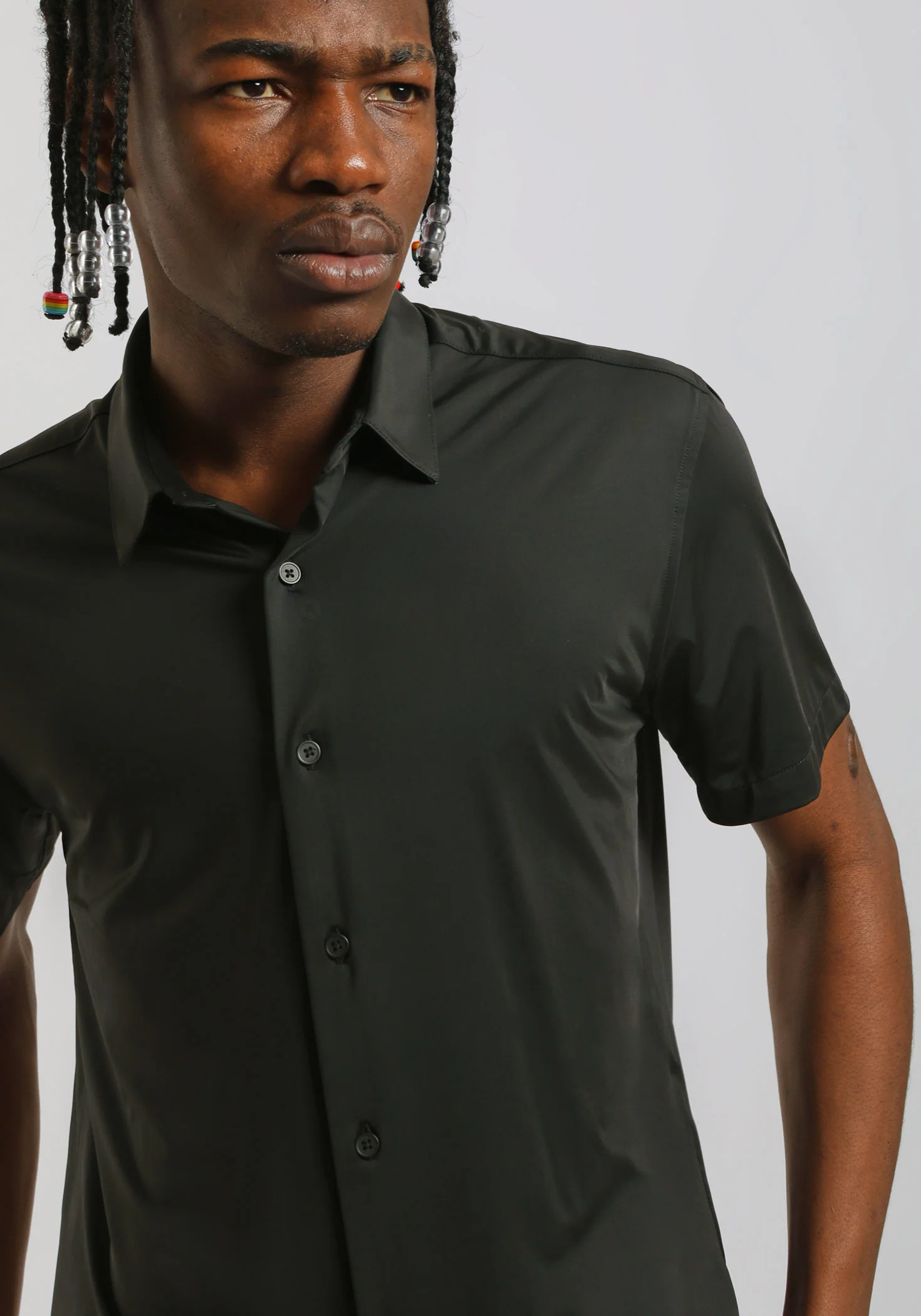 Camicia mezza manica in tessuto elastico - Image 2