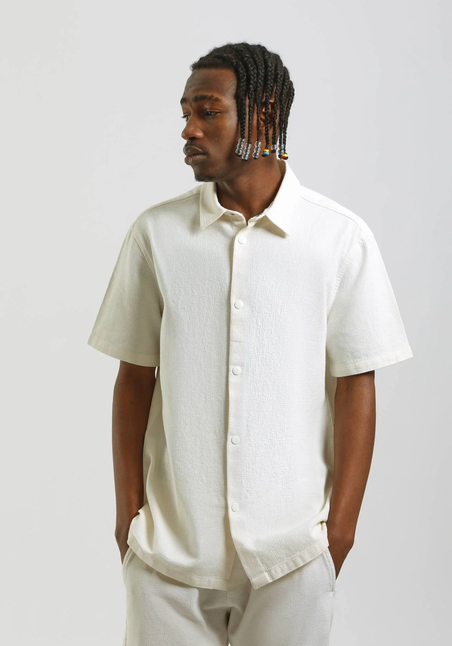 Camicia mezza manica misto cotone