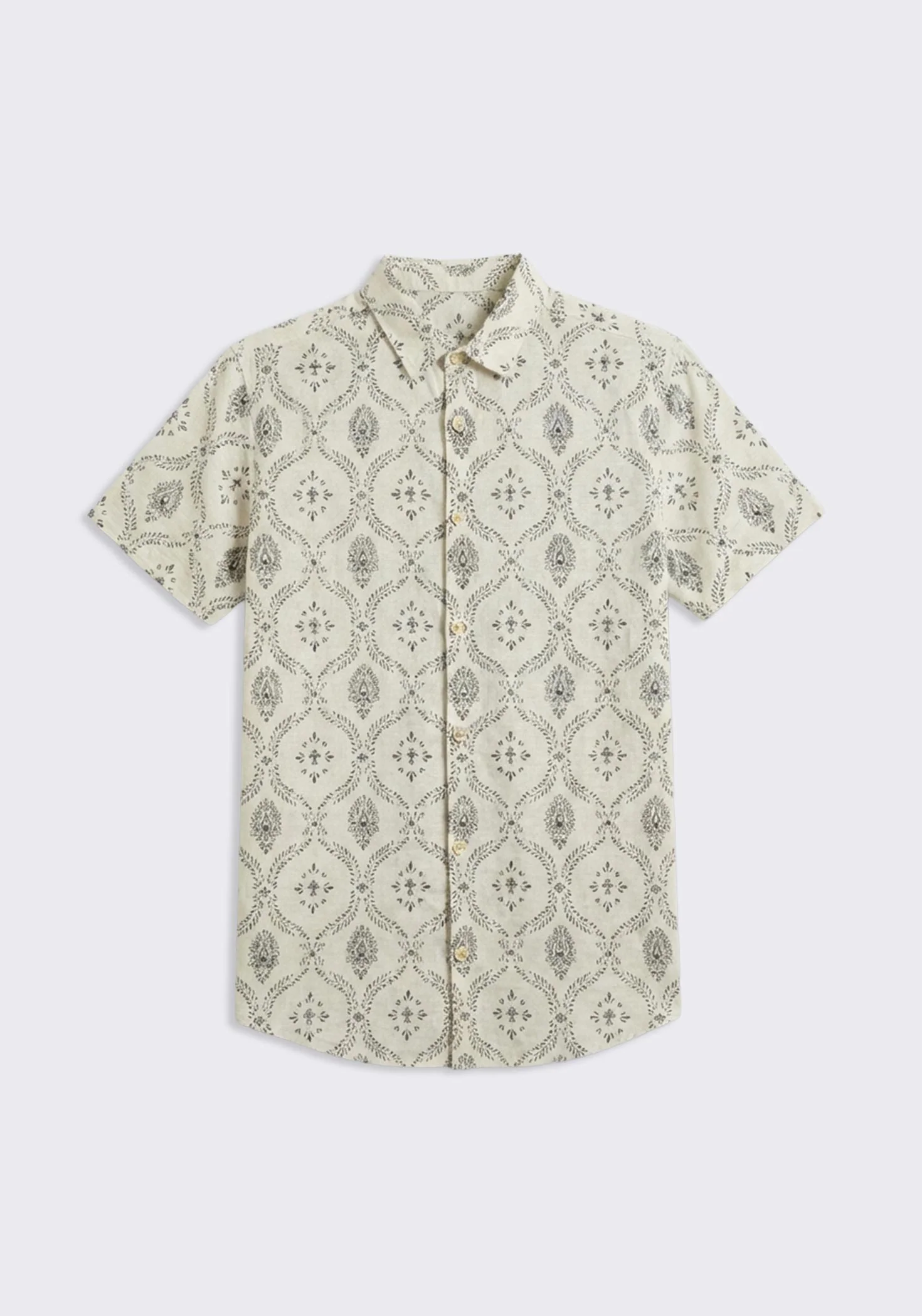 Camicia mezza manica misto lino cotone con fantasia - Image 6