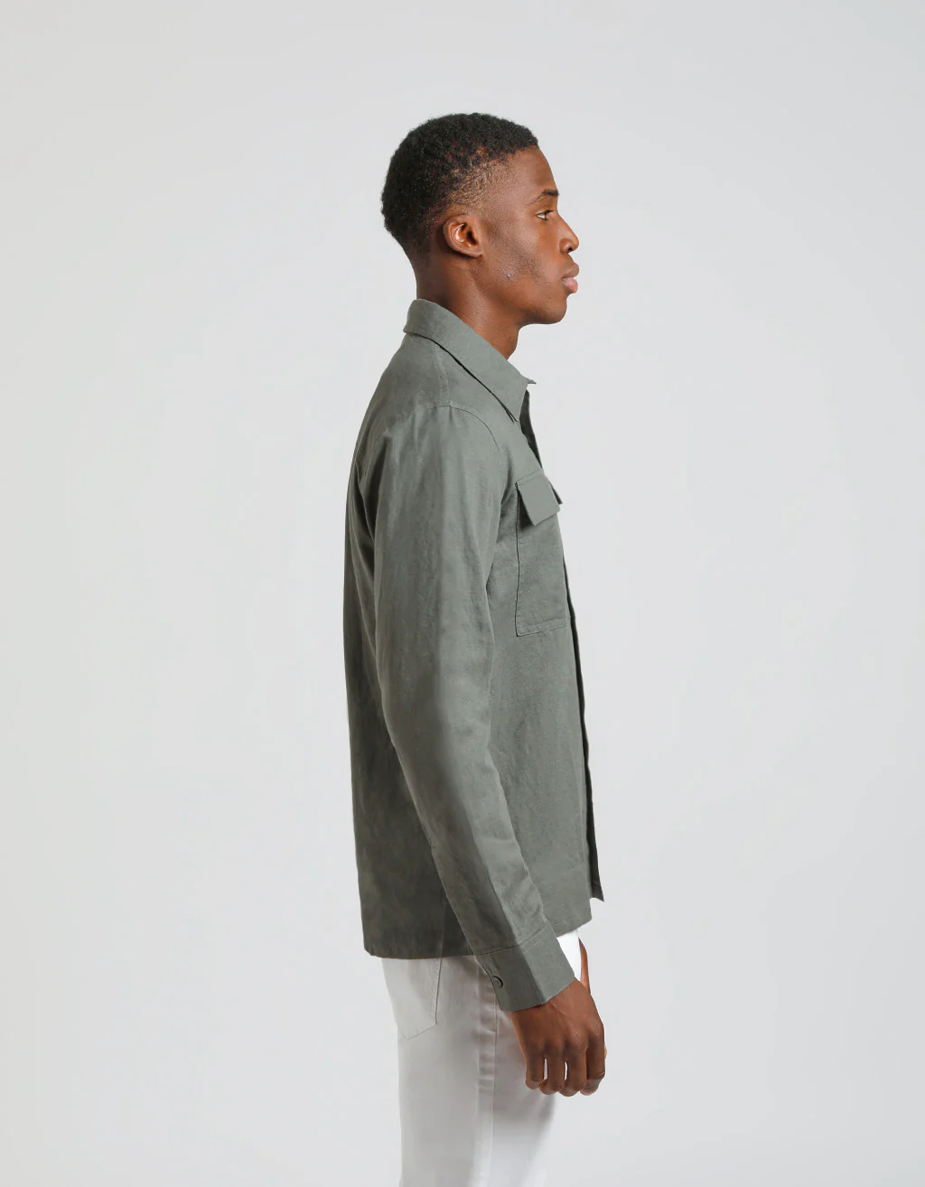 Camicia misto lino con tasconi - Image 3