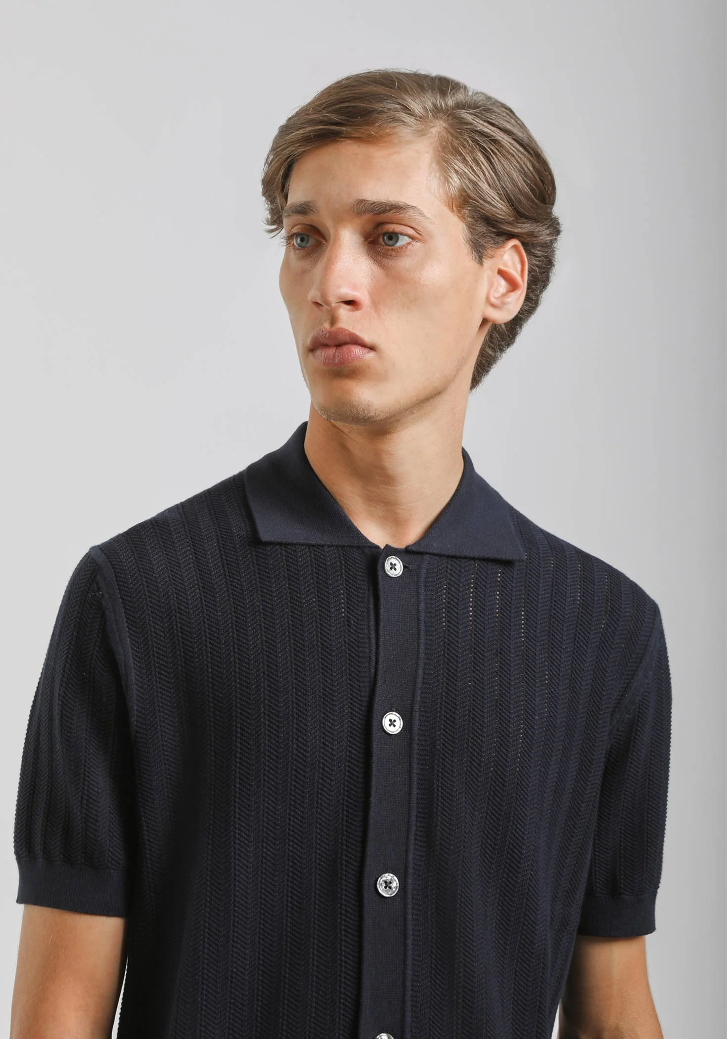 Cardigan polo in maglia - Image 2