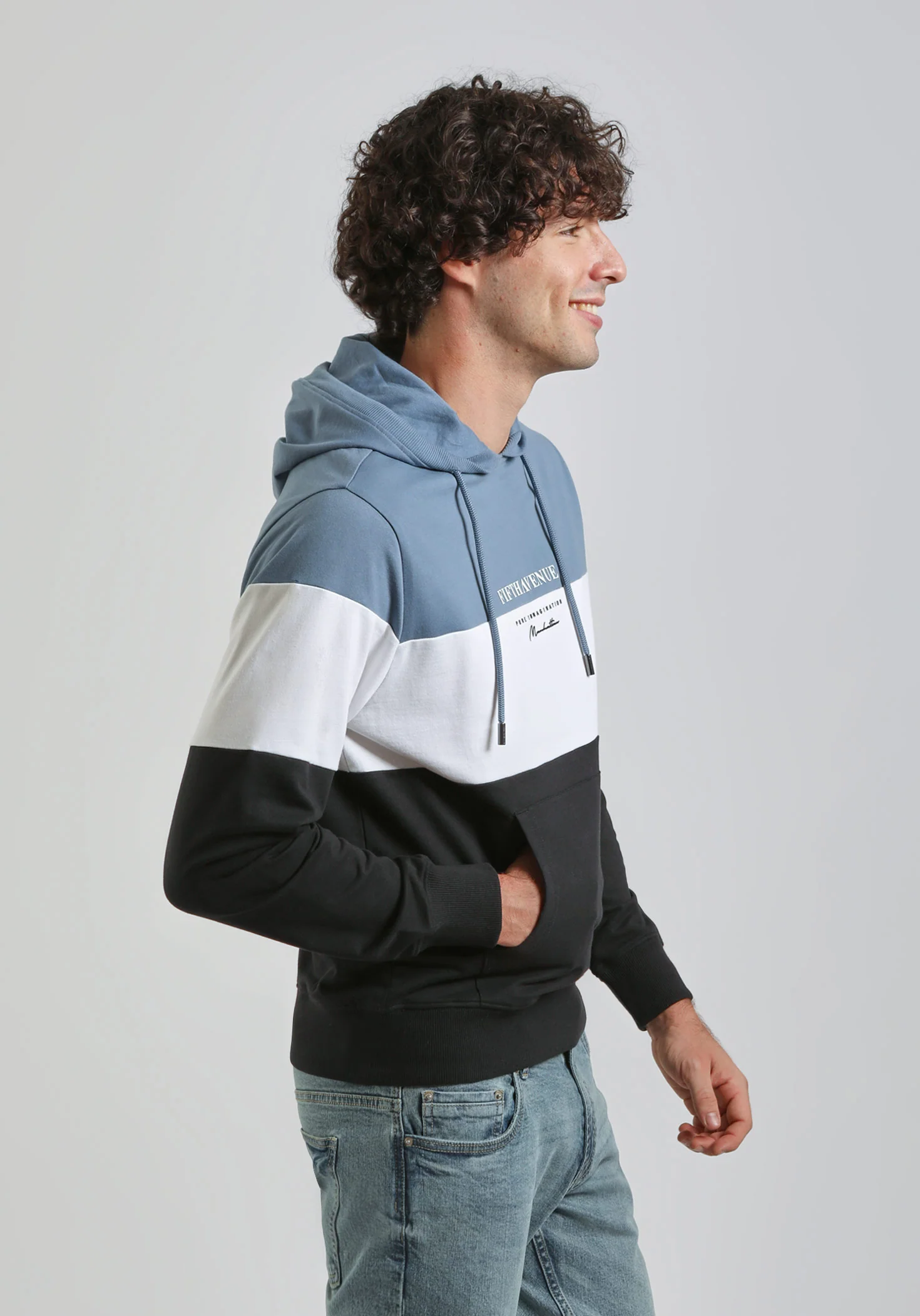 Felpa con cappuccio colorblock - Image 3