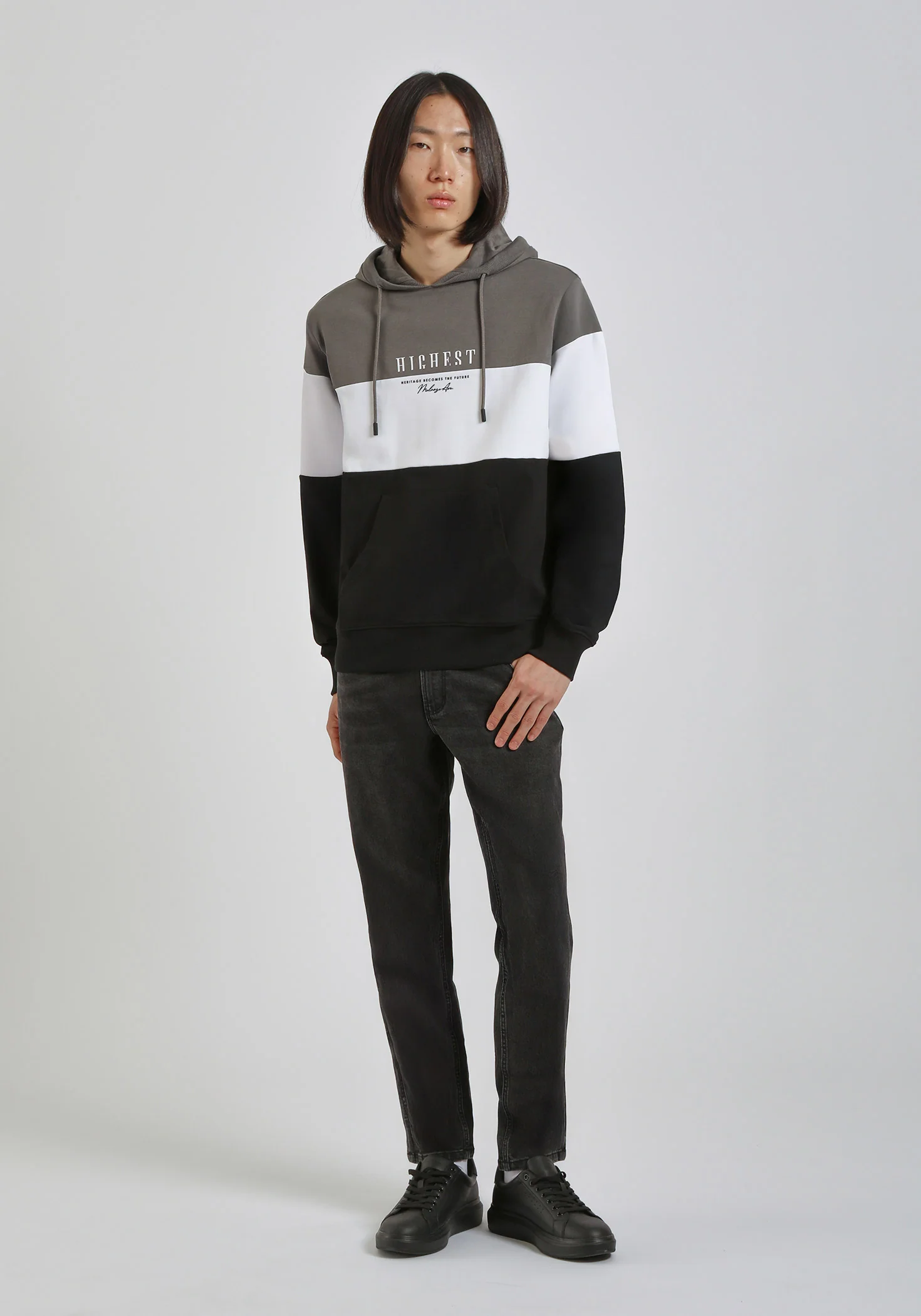 Felpa con cappuccio colorblock - Image 5