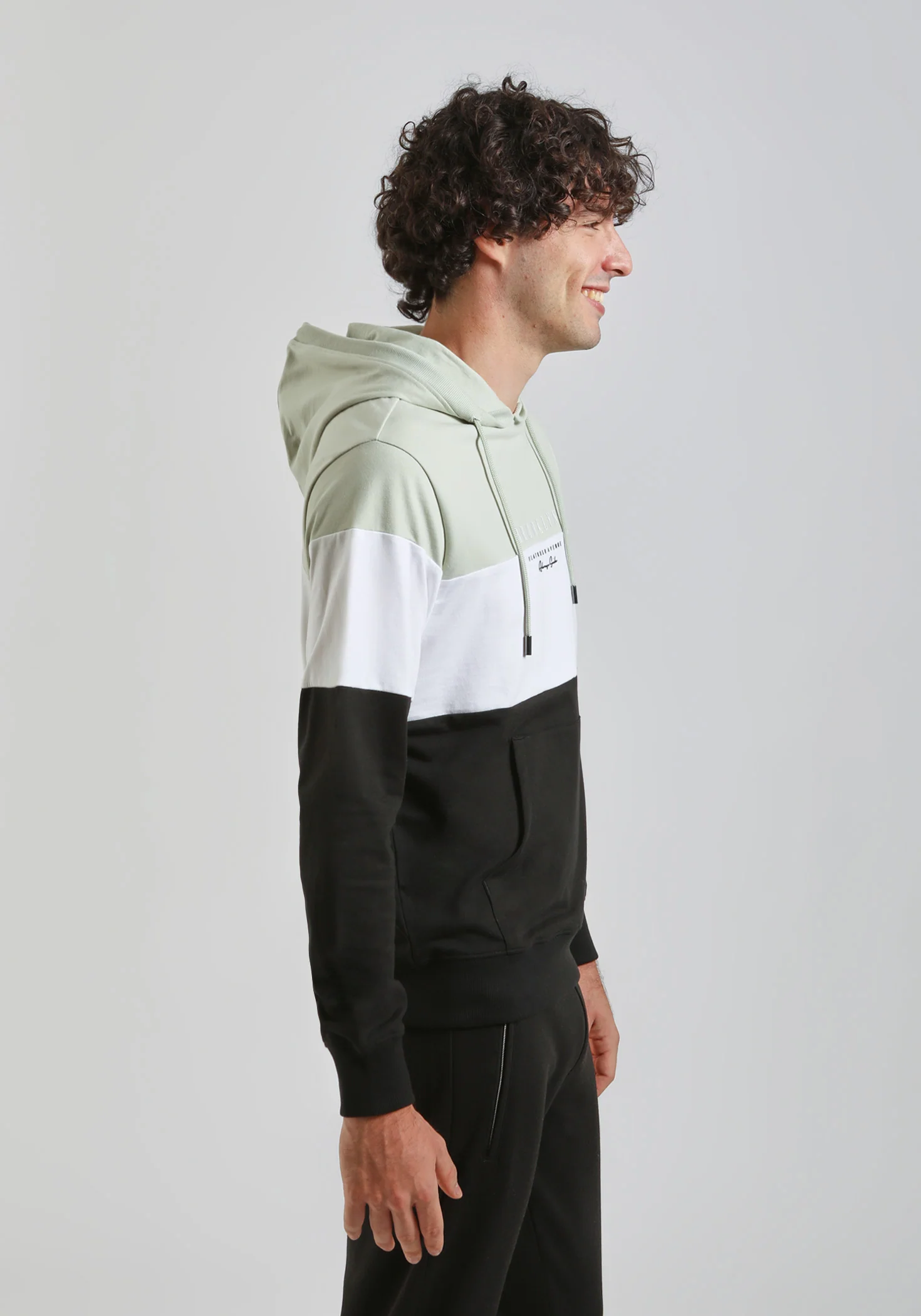Felpa con cappuccio colorblock - Image 3
