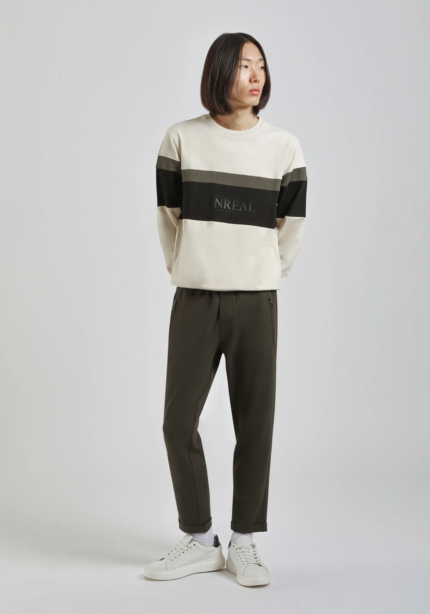 Felpa girocollo colorblock - Image 5