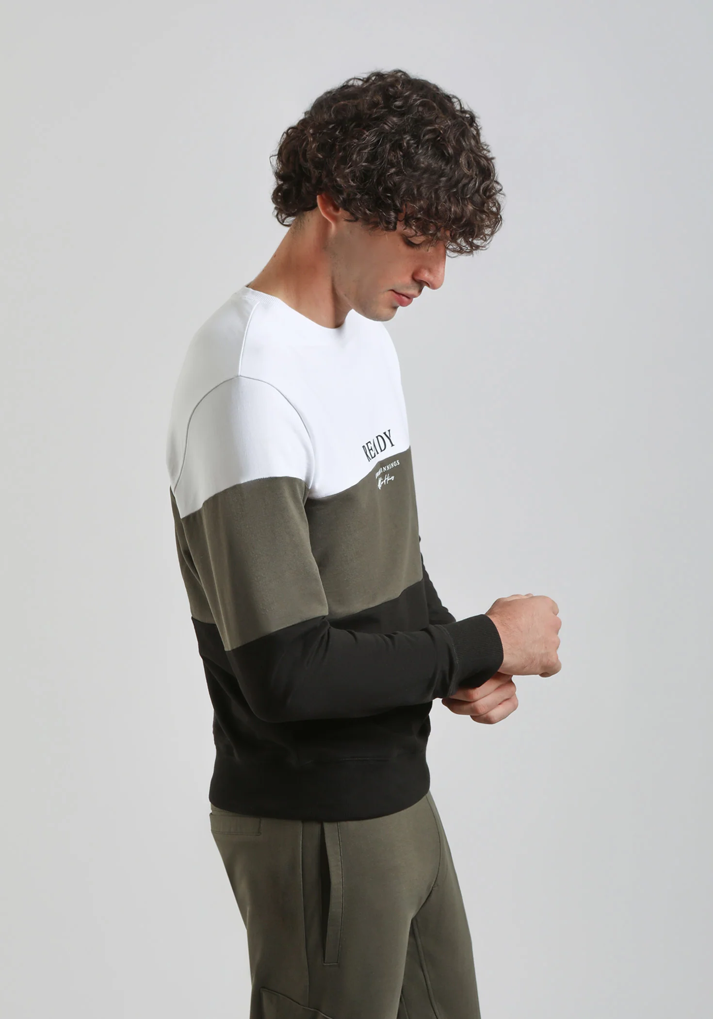 Felpa girocollo colorblock - Image 3