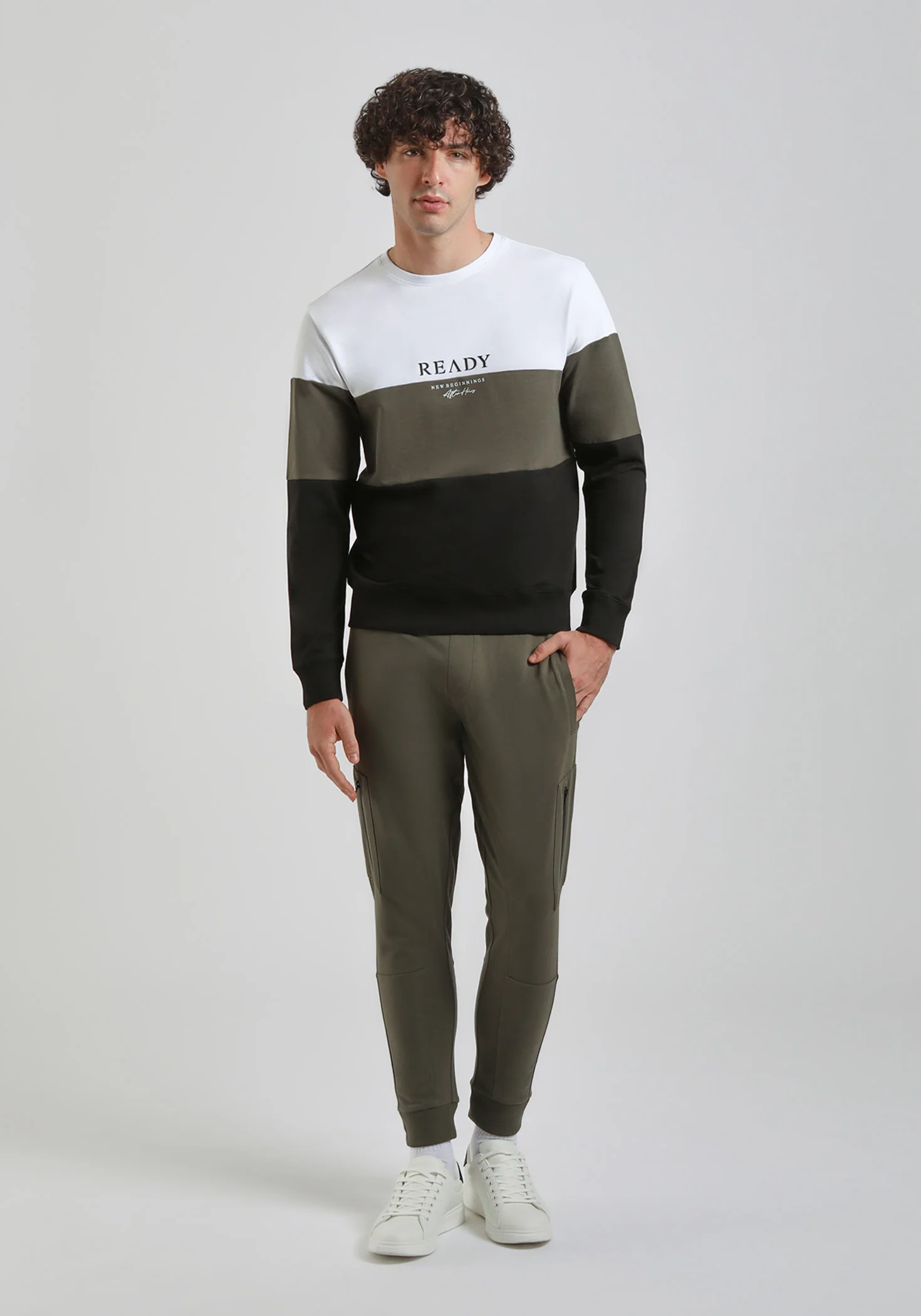 Felpa girocollo colorblock - Image 5
