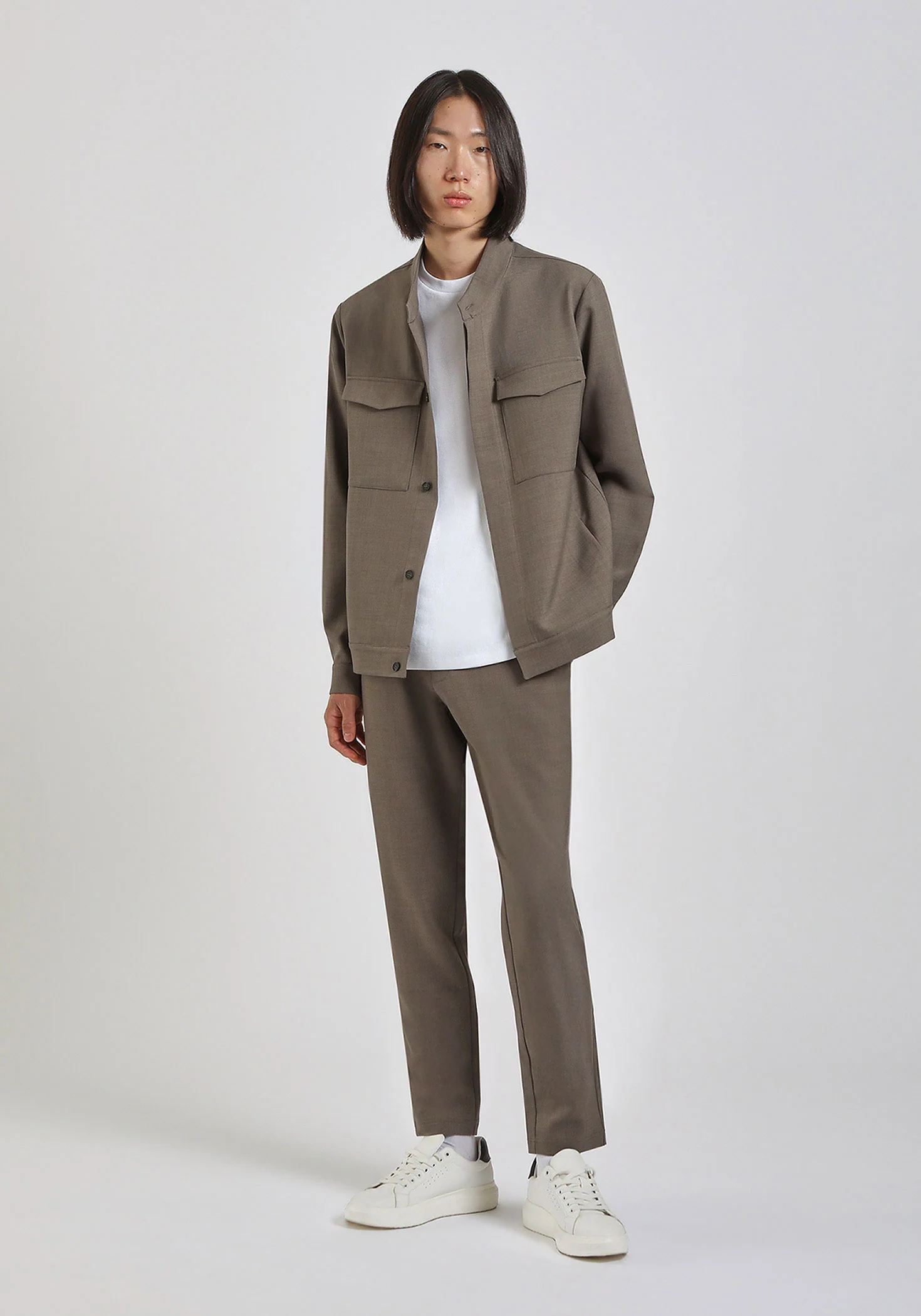 Giacca camicia con collo coreano - Image 4