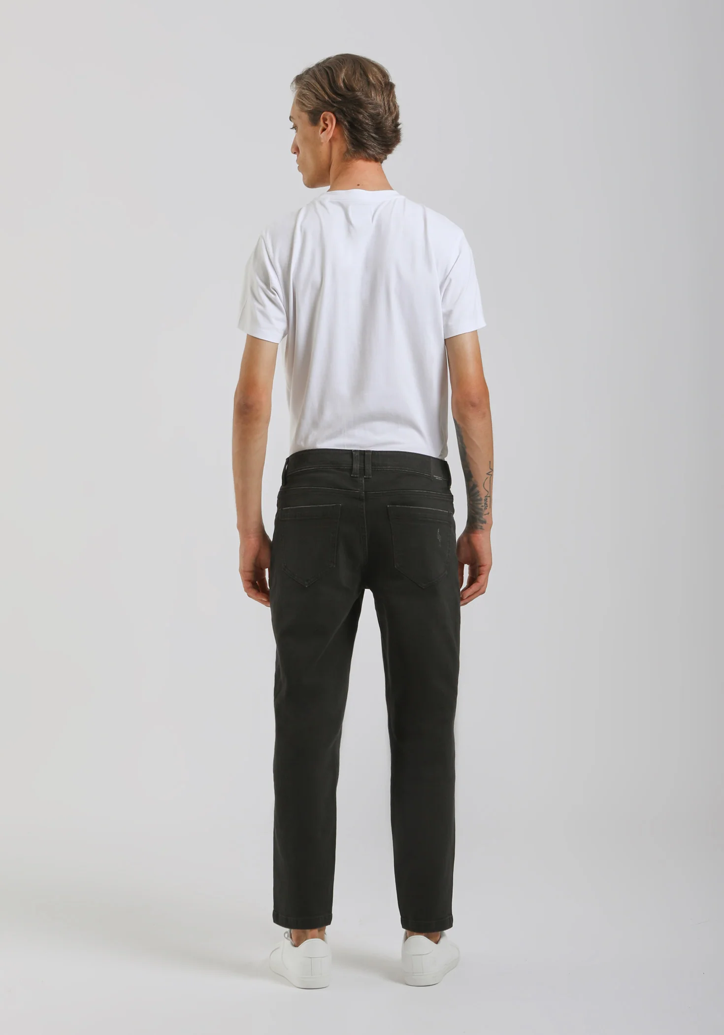 Jeans skinny fit nero con strappi - Image 5
