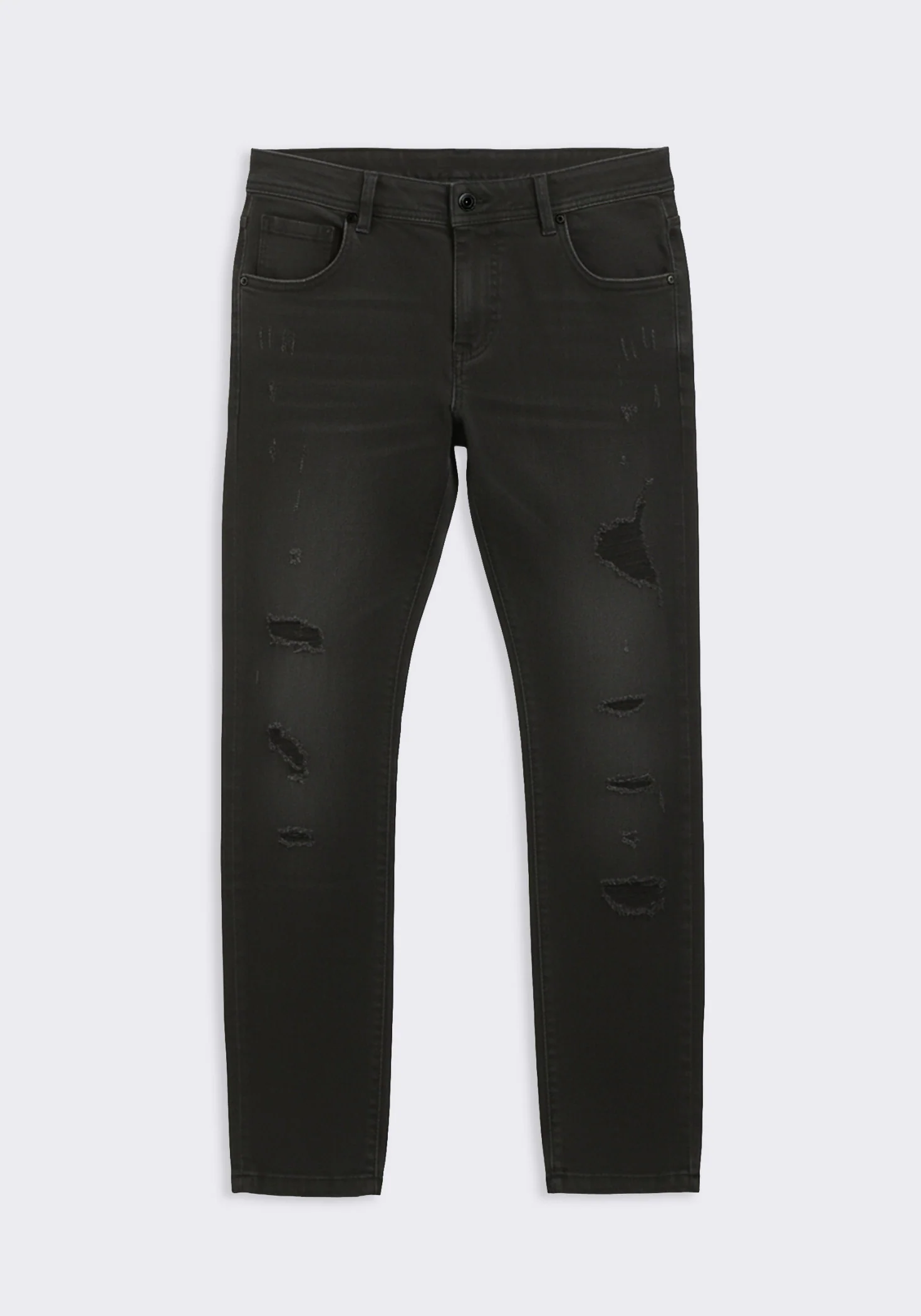 Jeans skinny fit nero con strappi - Image 7