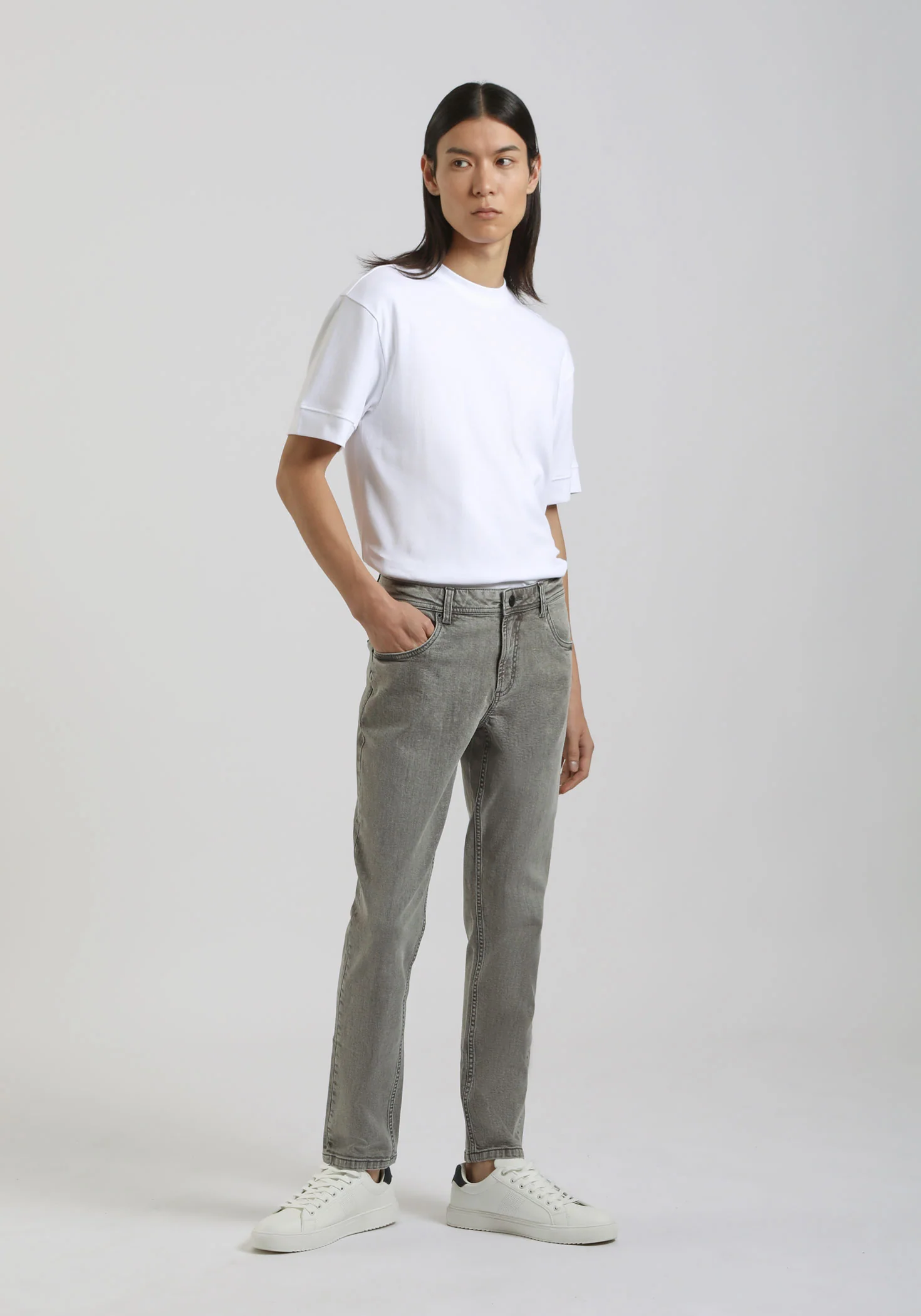 Jeans slim fit grigio