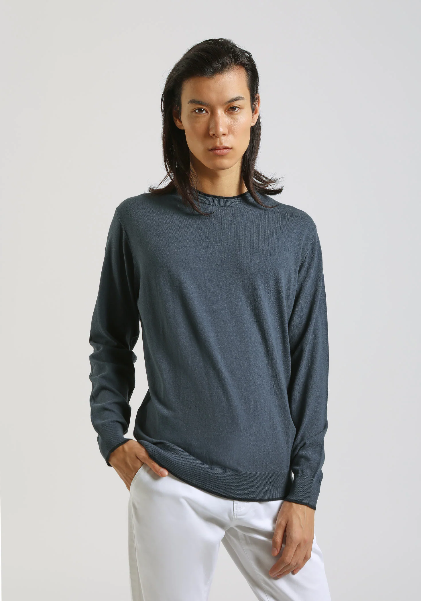 Maglia girocollo doppio collo
