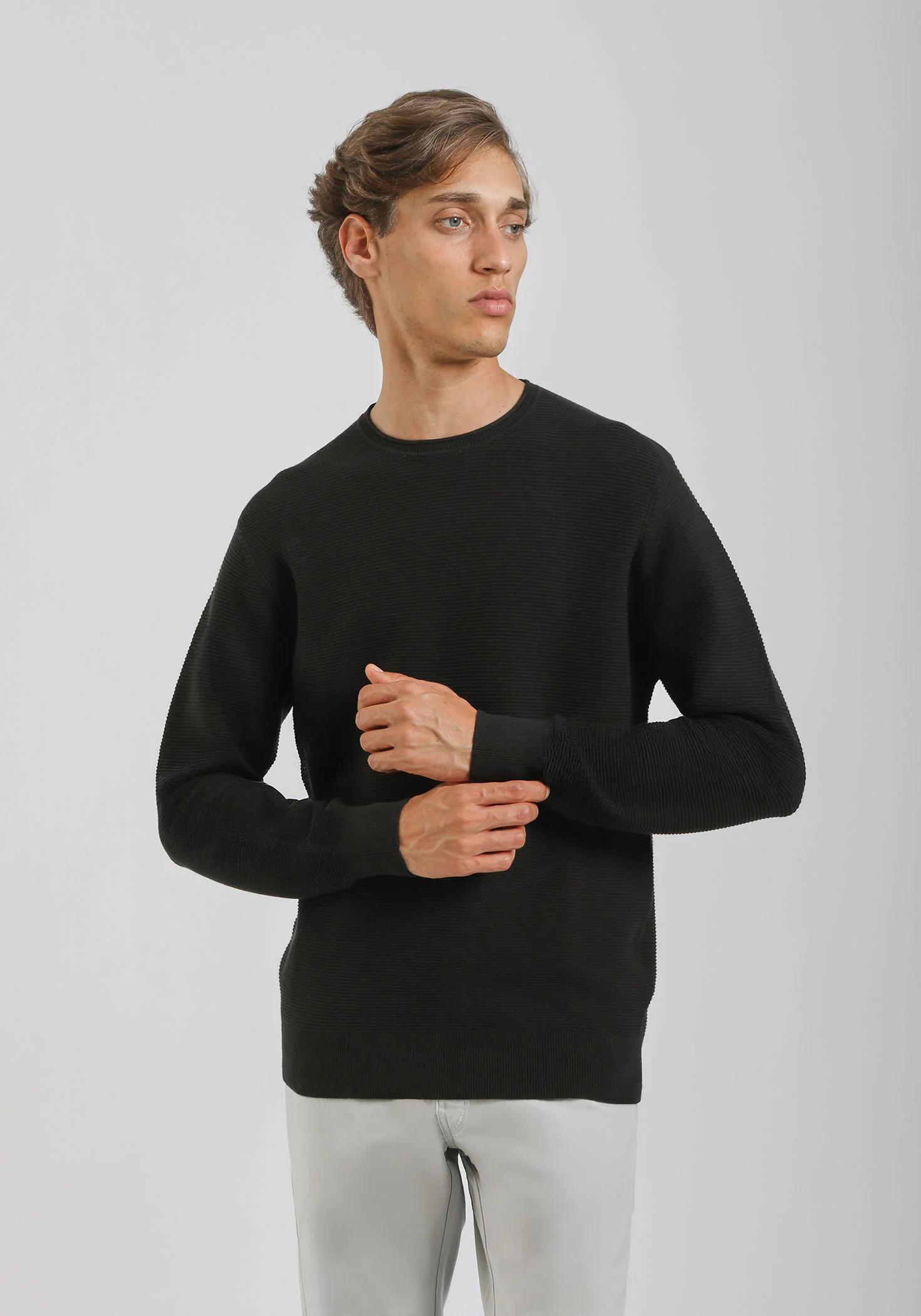 Maglia girocollo strutturato