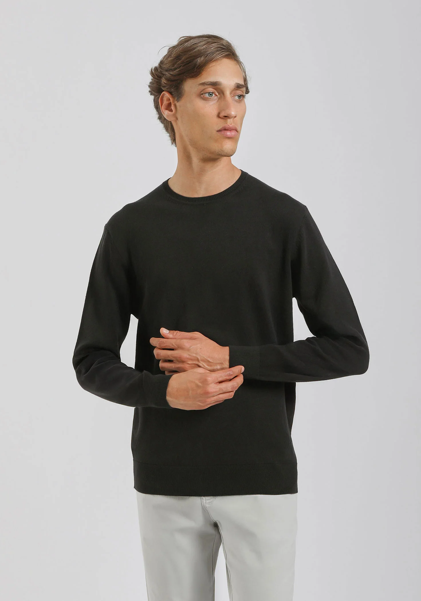 Maglia girocollo tinta unita