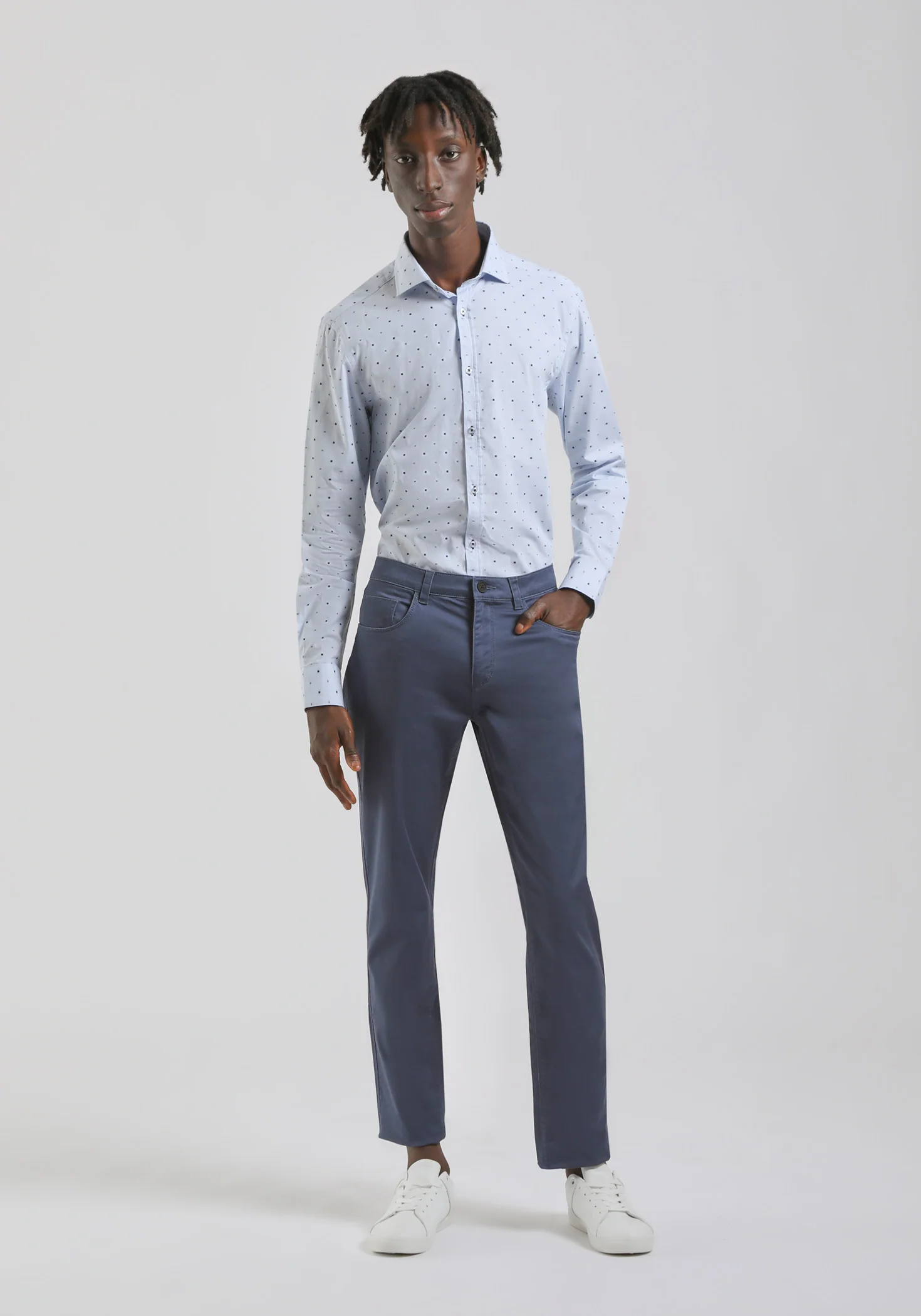 Pantaloni cinque tasche in cotone
