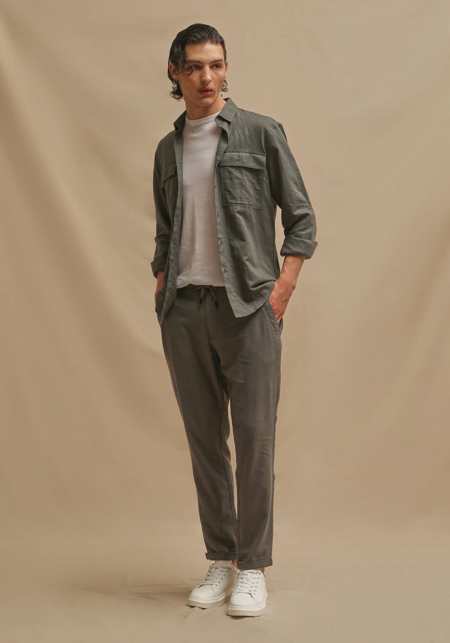 Pantaloni misto lino