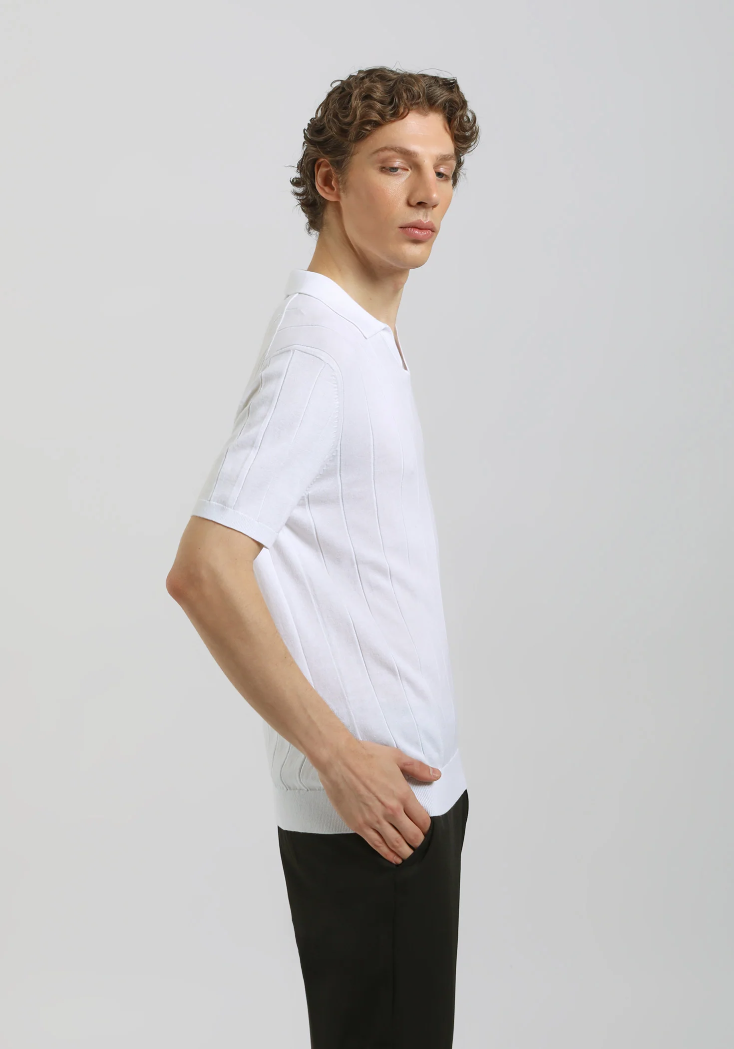 Polo in maglia a coste - Image 3