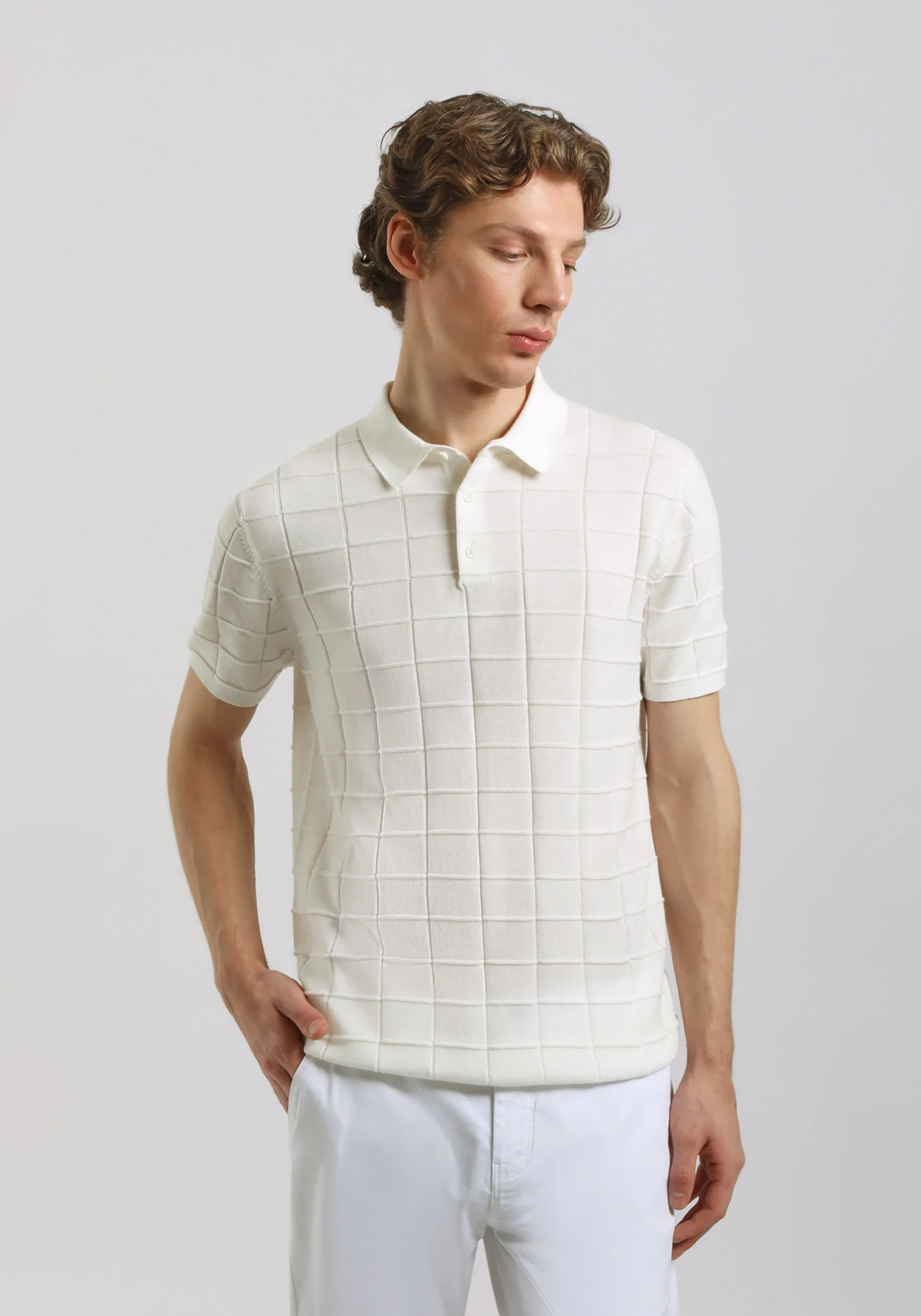 Polo in maglia a coste