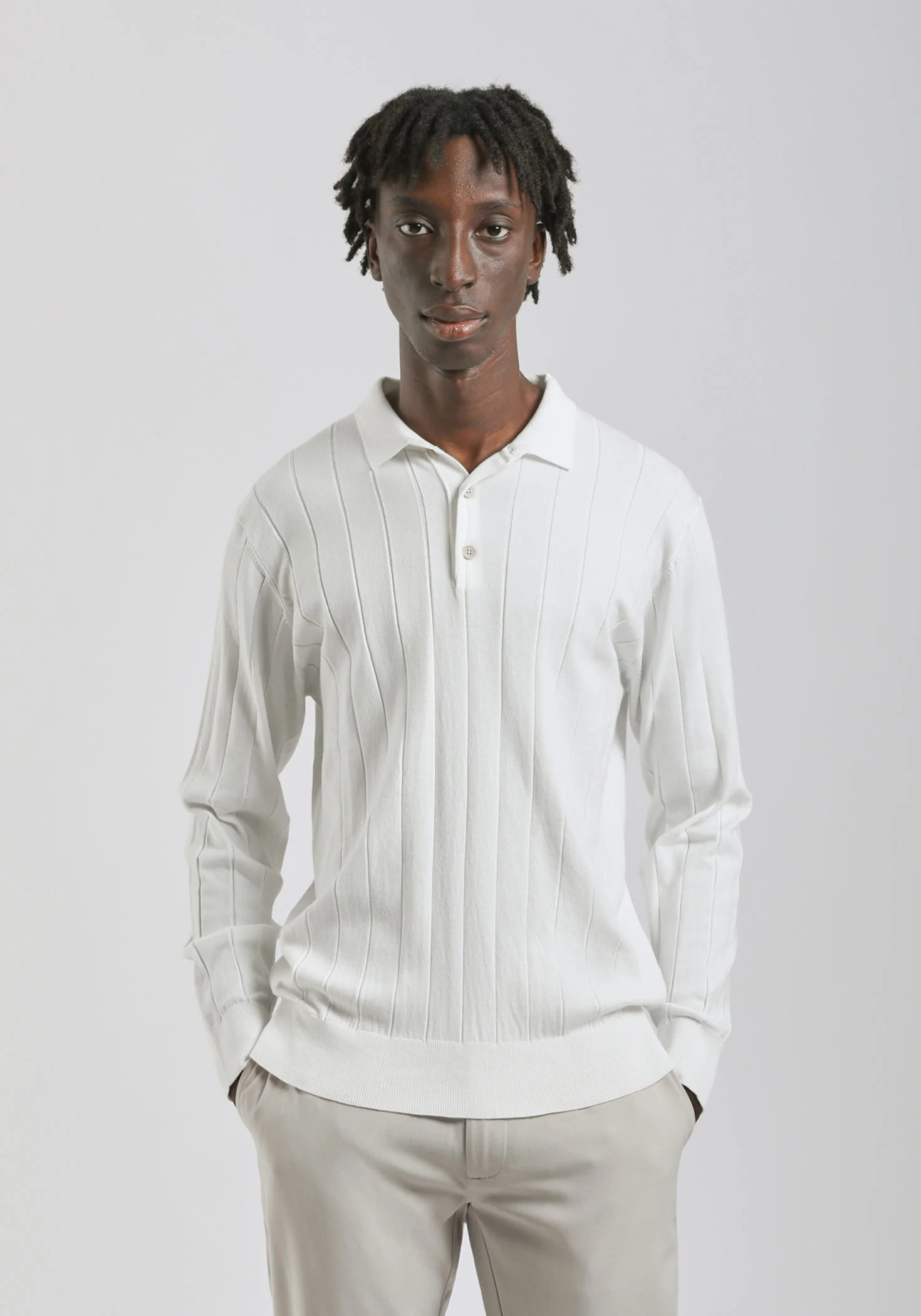 Polo manica lunga con bottoni