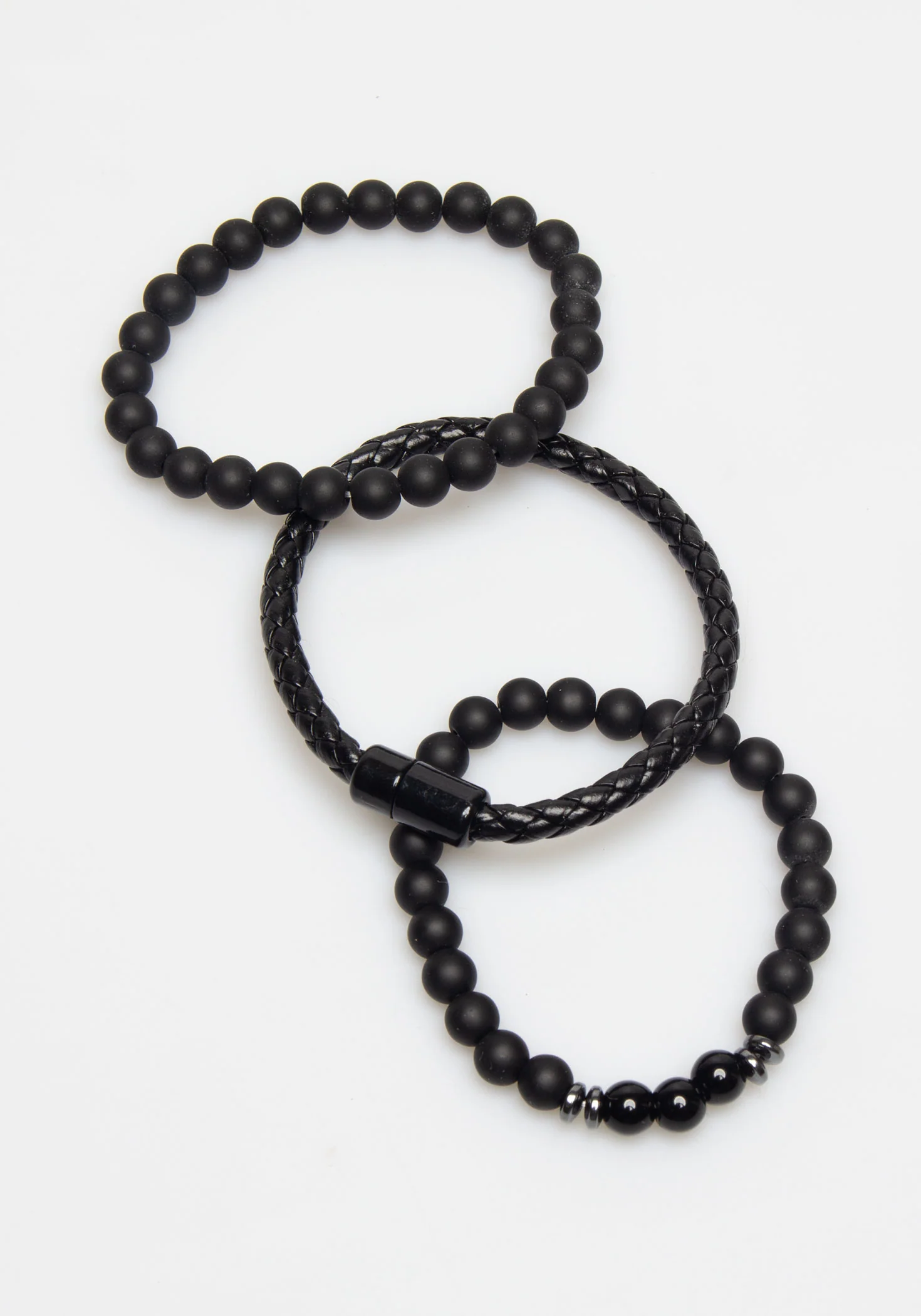 Set di bracciali in pietra e in pelle - Image 2