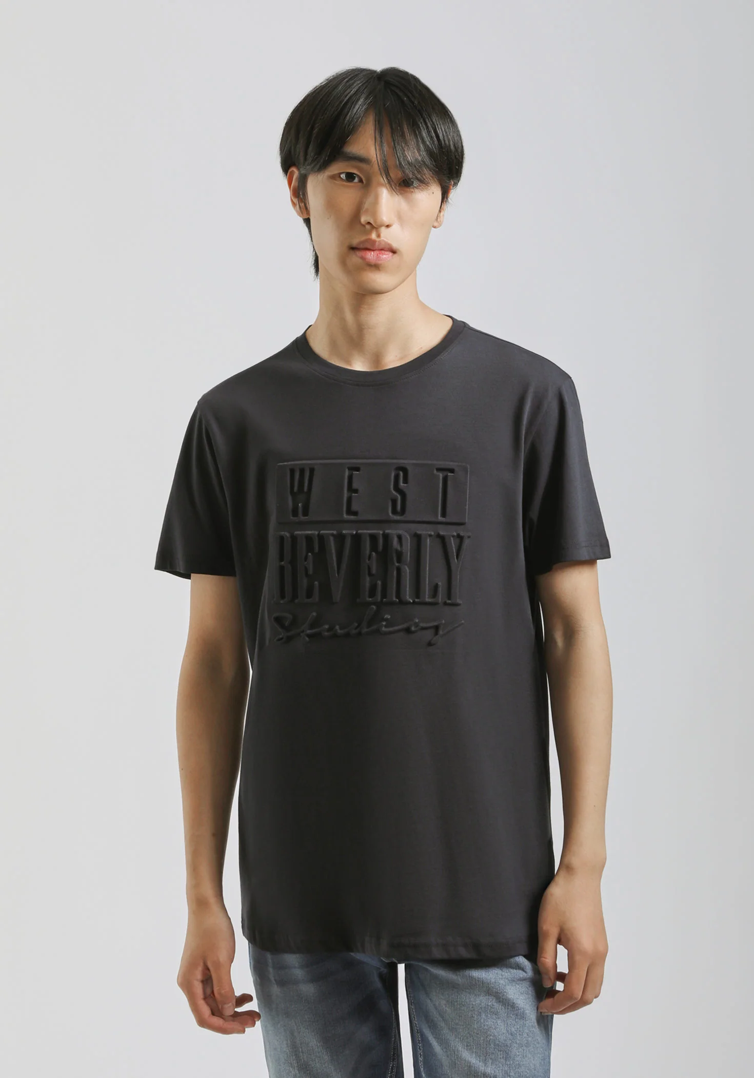 T-shirt con stampa a rilievo