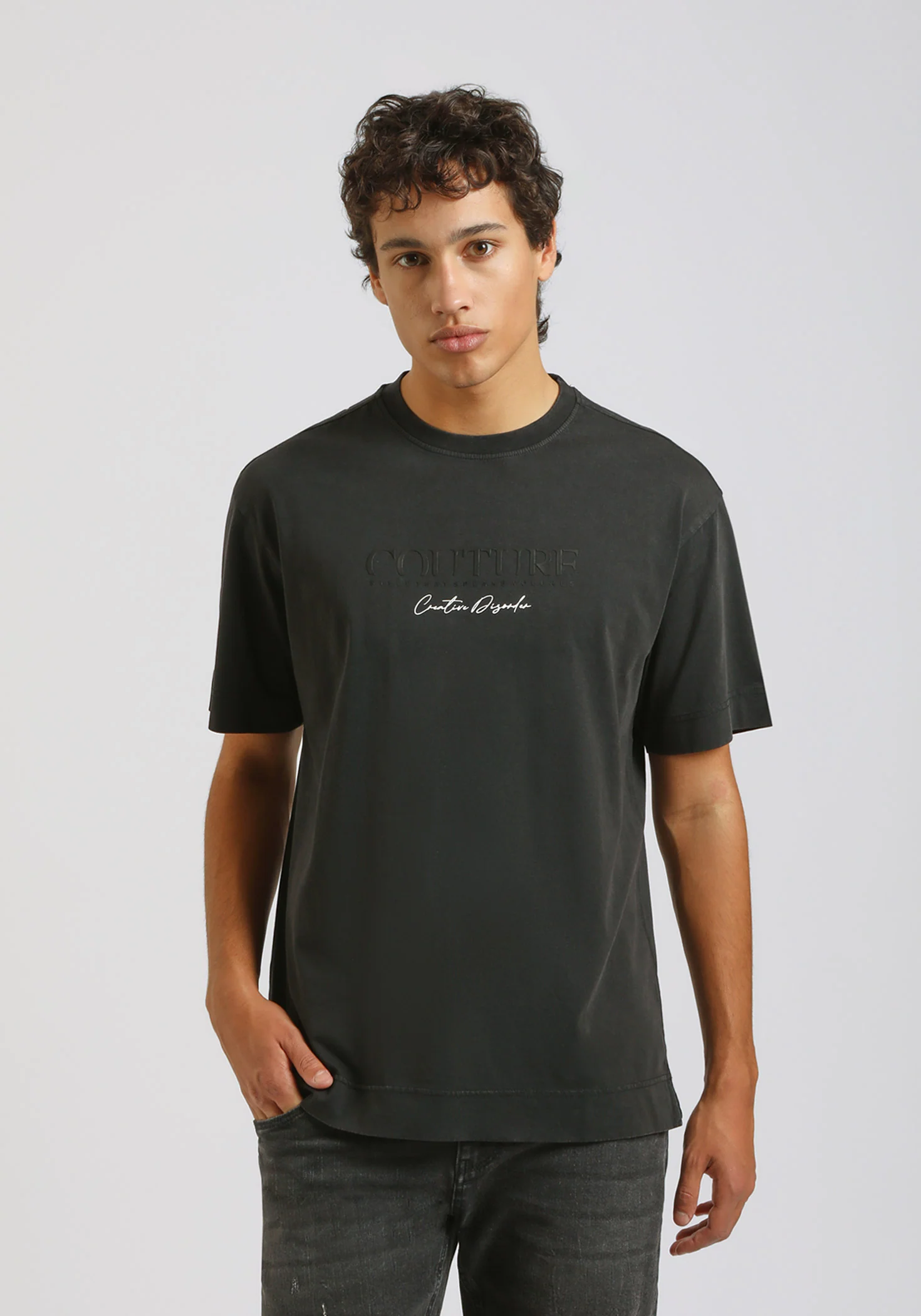 T-shirt effetto lavato con stampa