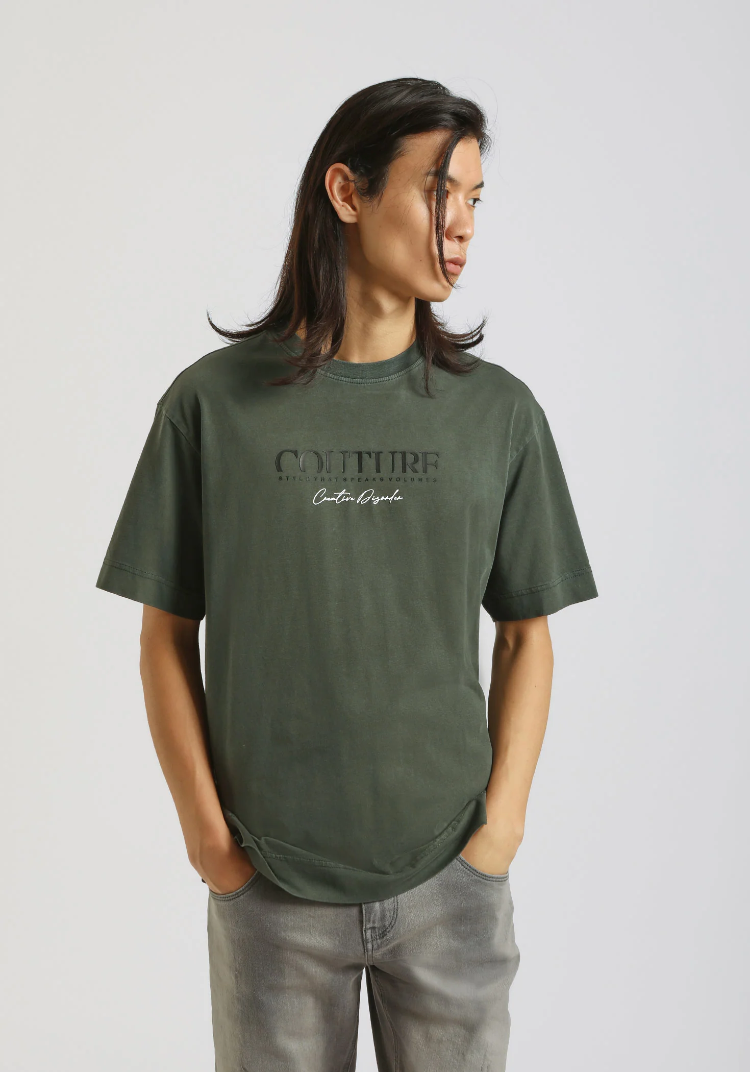 T-shirt effetto lavato con stampa