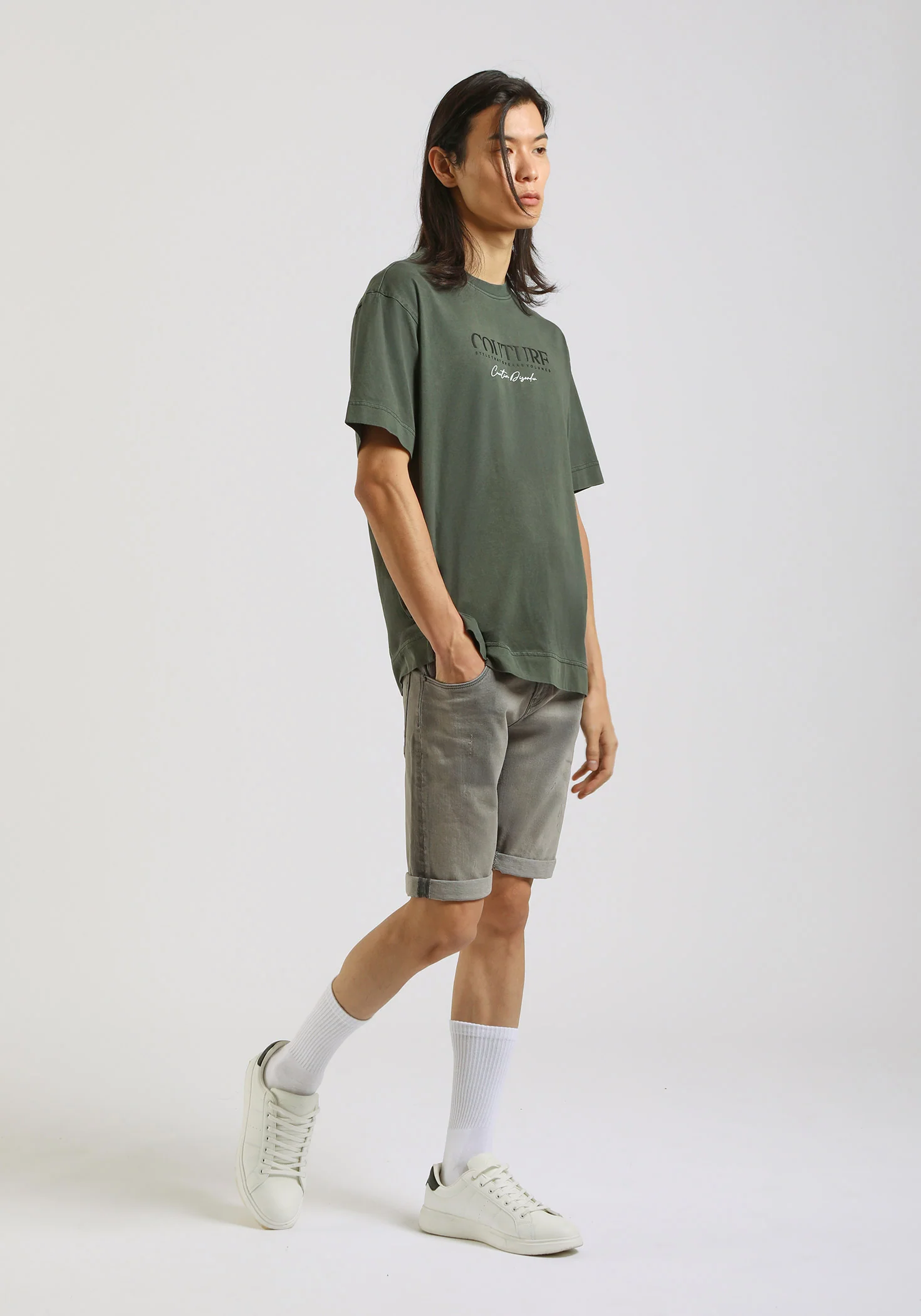 T-shirt effetto lavato con stampa - Image 5