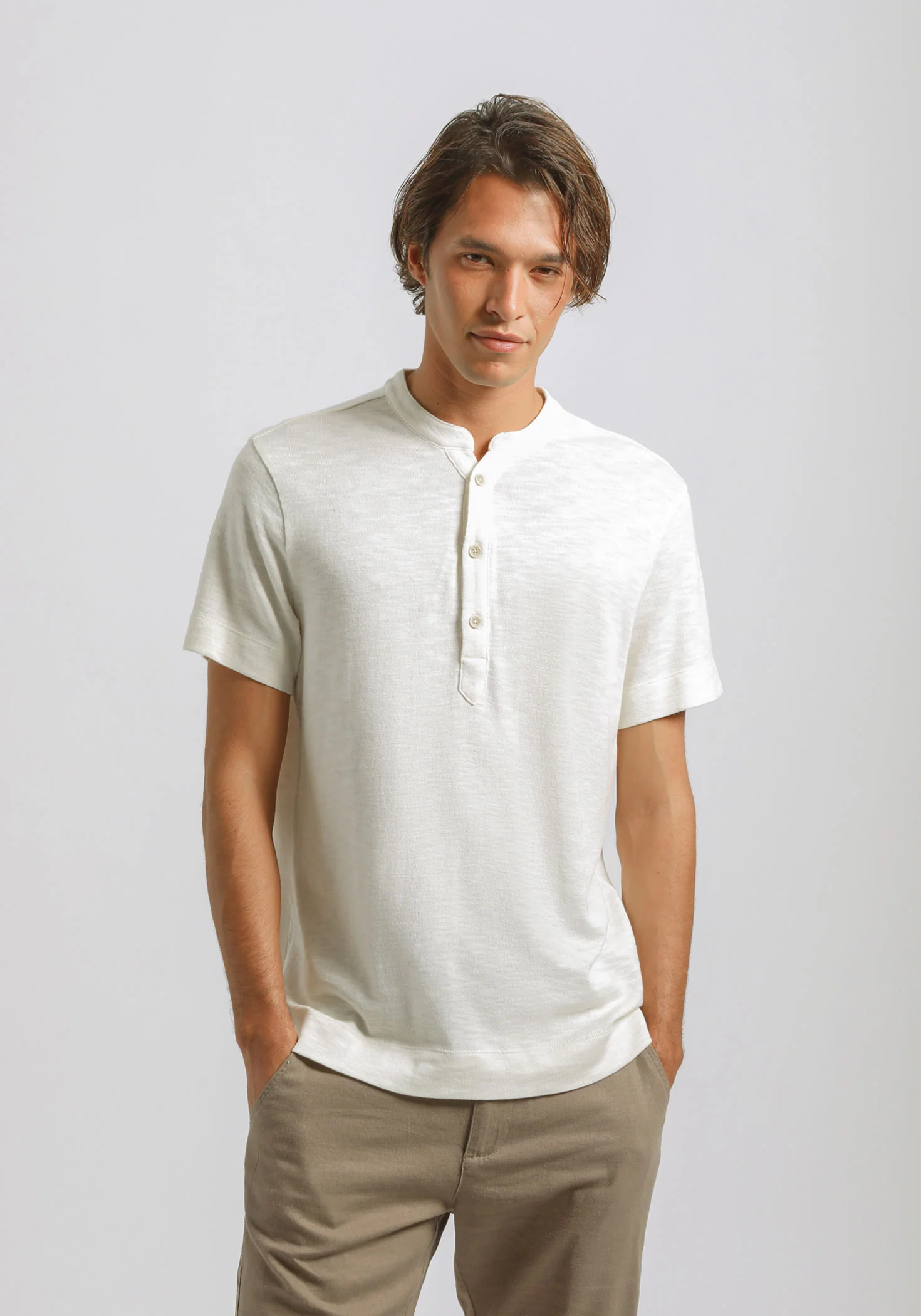 T-shirt effetto lino