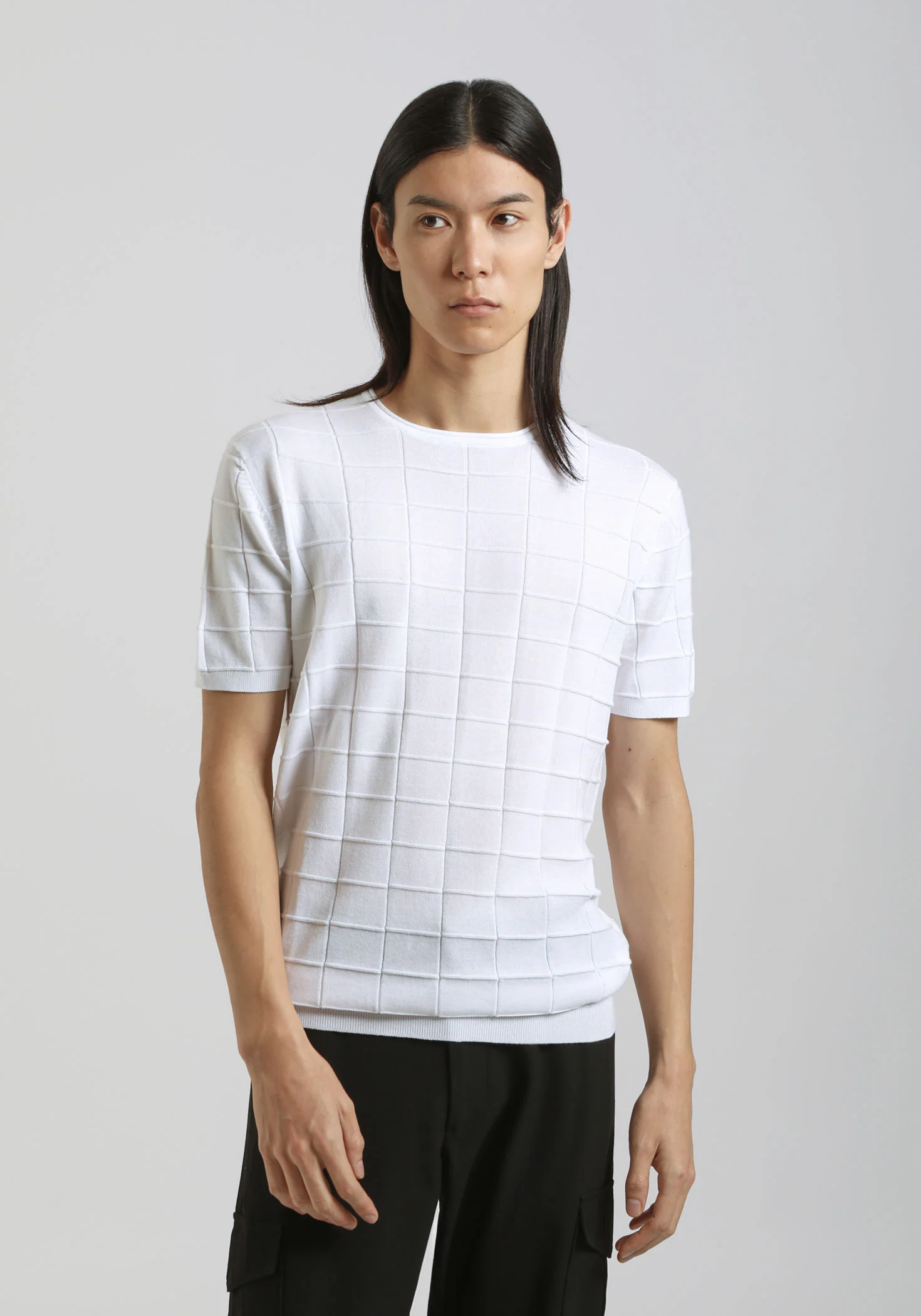 T-shirt in maglia a quadri