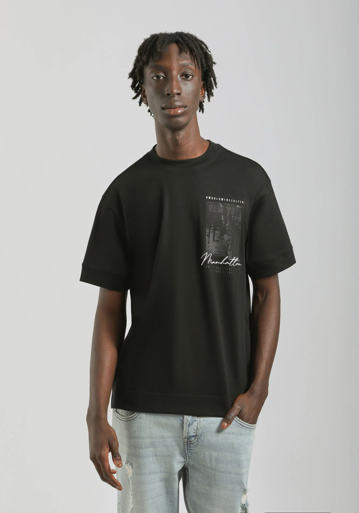 T-shirt over con stampa