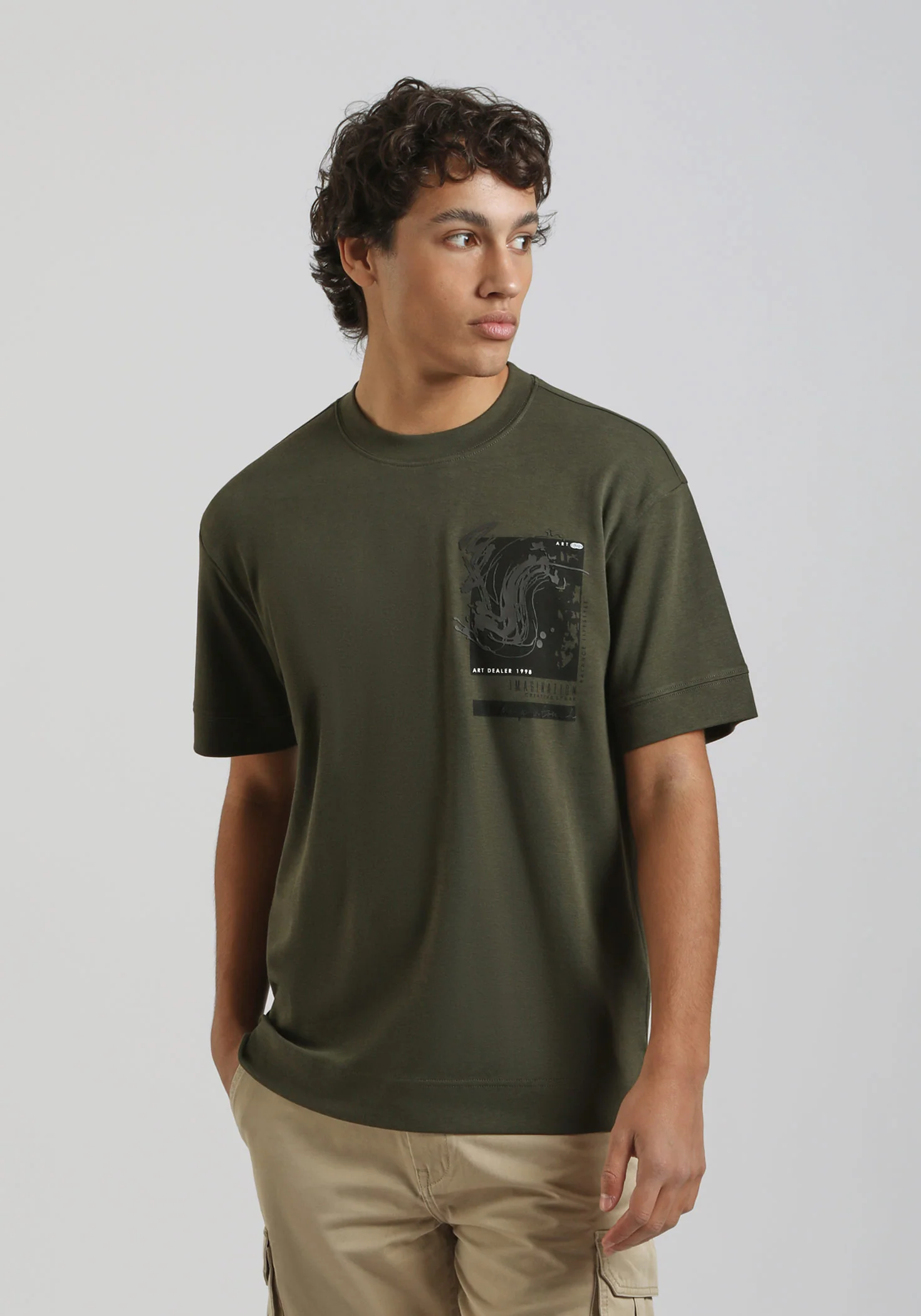 T-shirt over con stampa